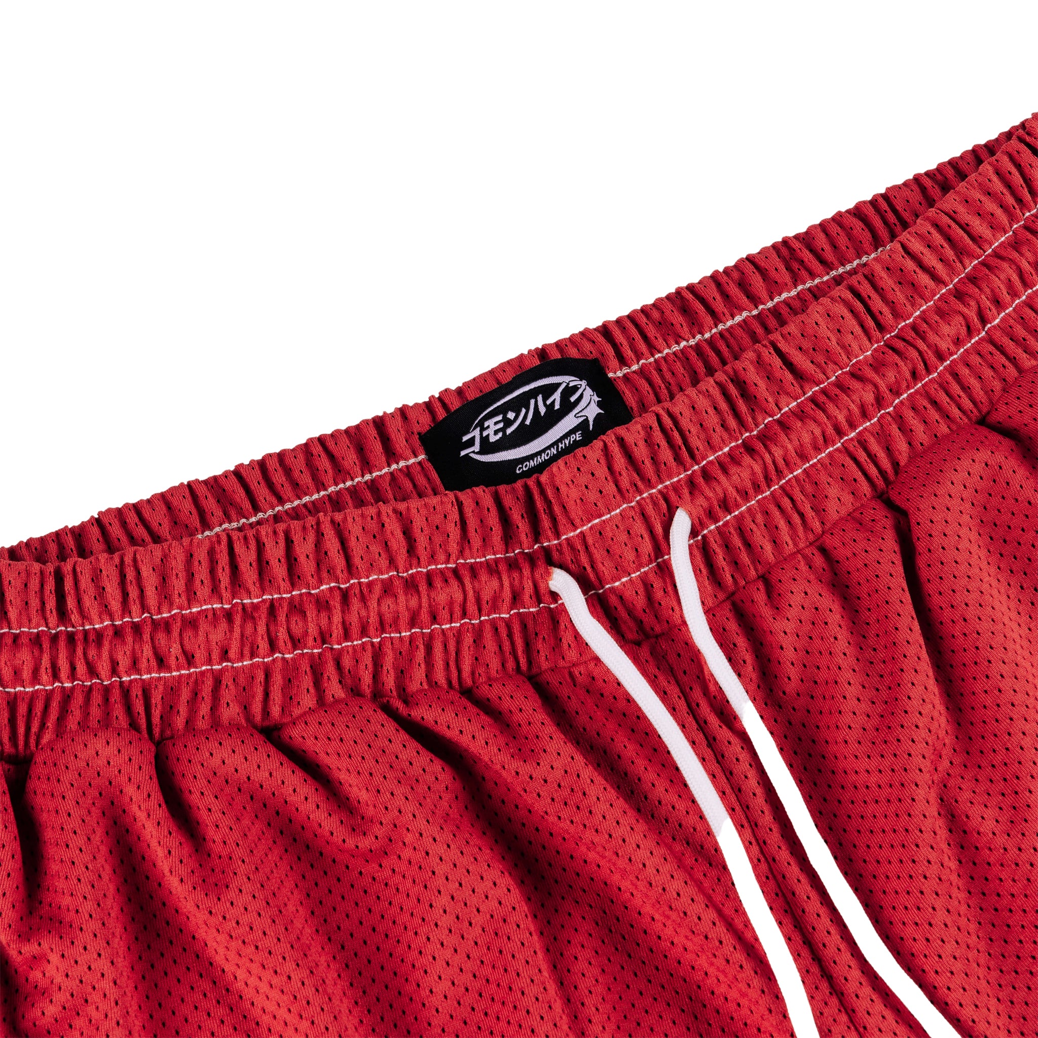 Common Hype Red Contrast Stitching Mesh Short