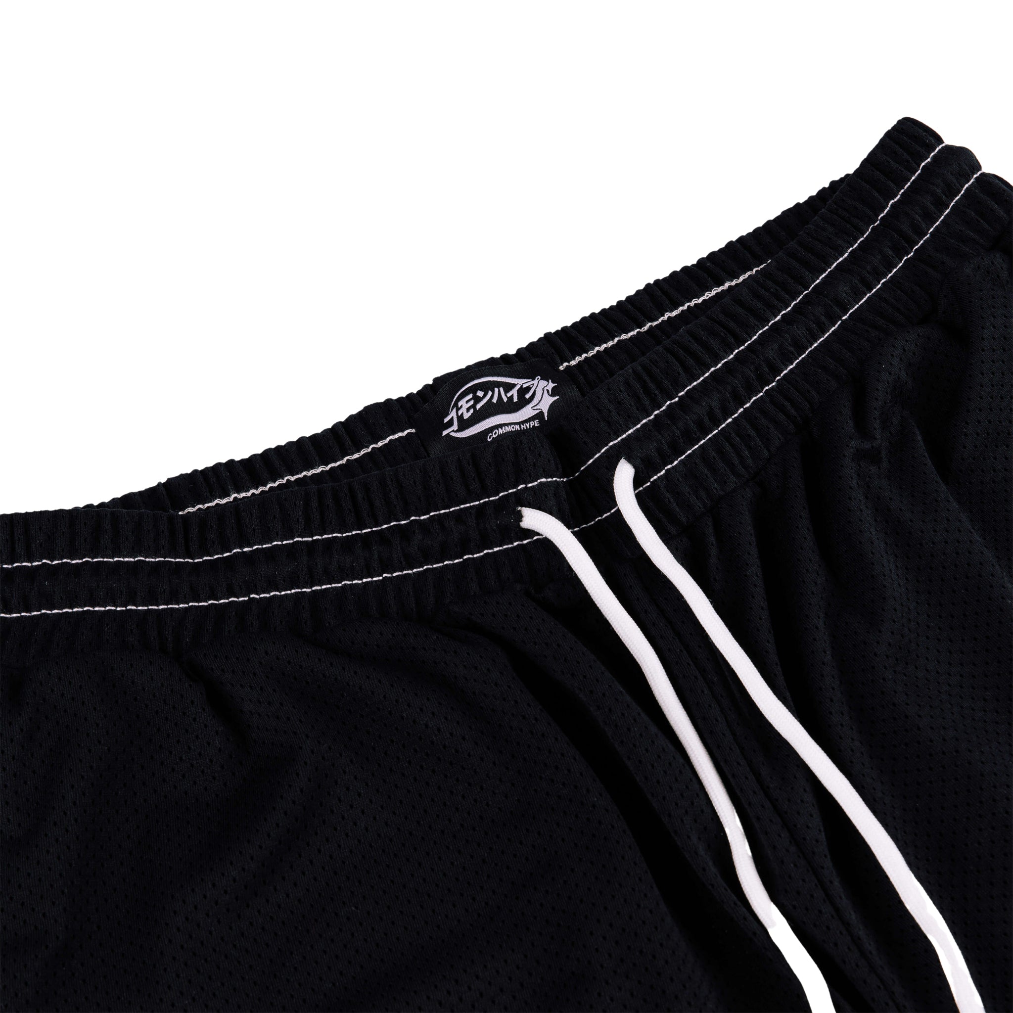 Common Hype Black Contrast Stitching Mesh Short