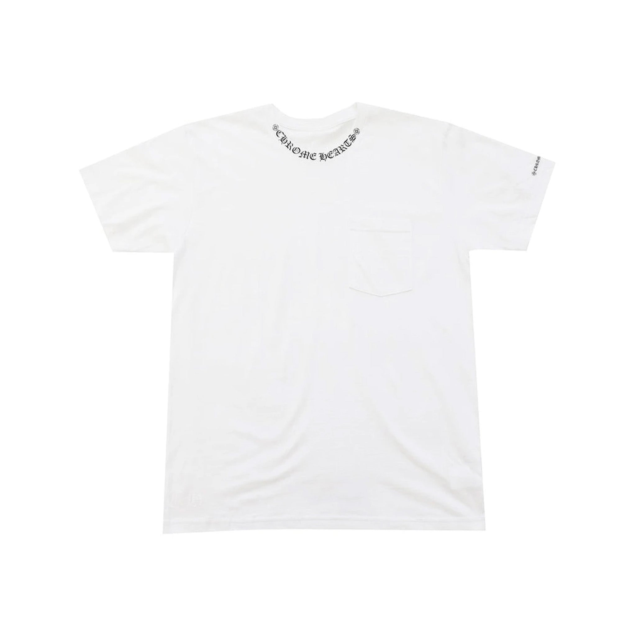 Chrome Hearts Neck Letters Logo Pocket T-shirt White - Common Hype