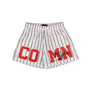Common Hype Split Pinstripe Mesh Short Ivory