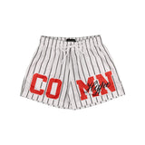 Common Hype Split Pinstripe Mesh Short Ivory