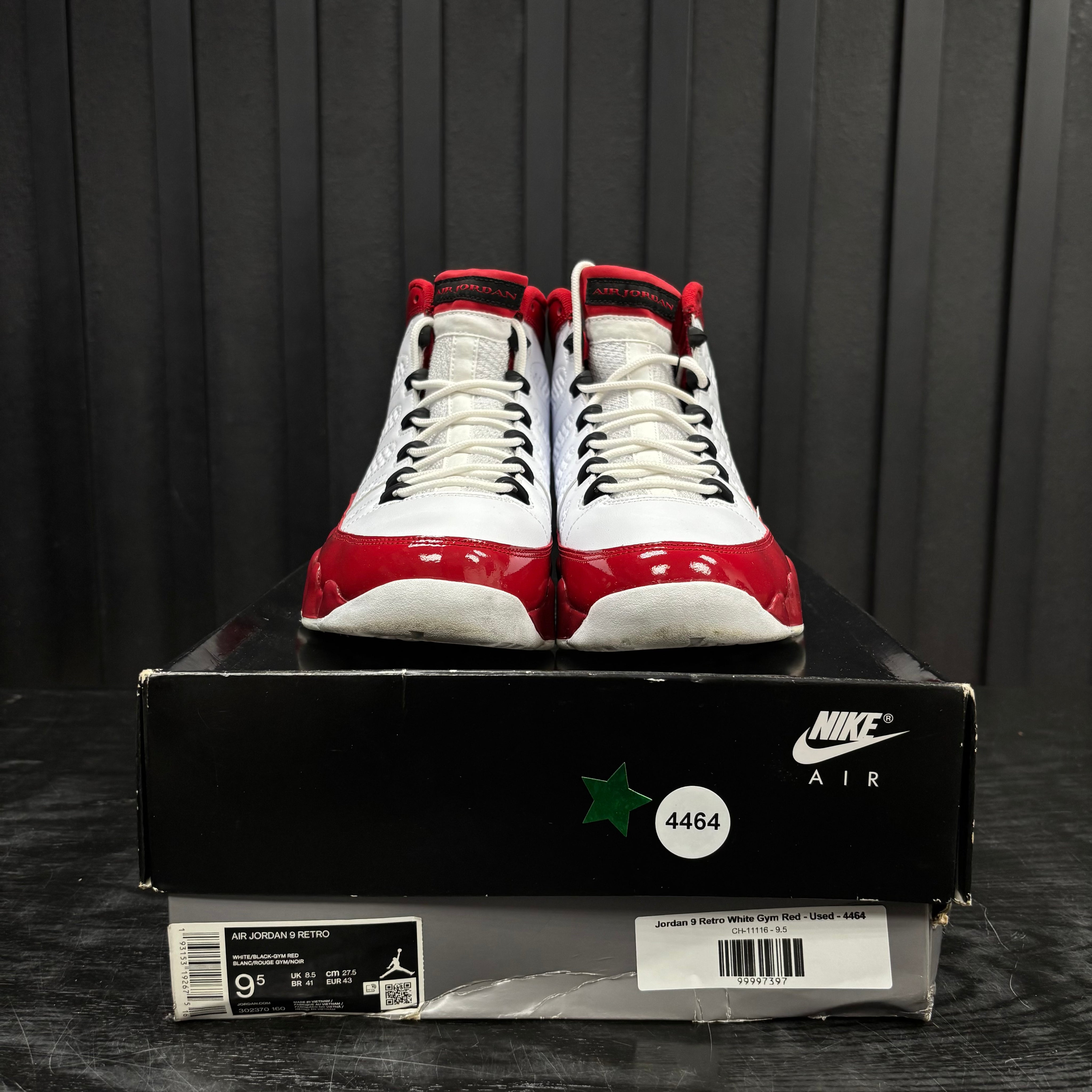 Jordan 9 Retro White Gym Red - Used - 4464