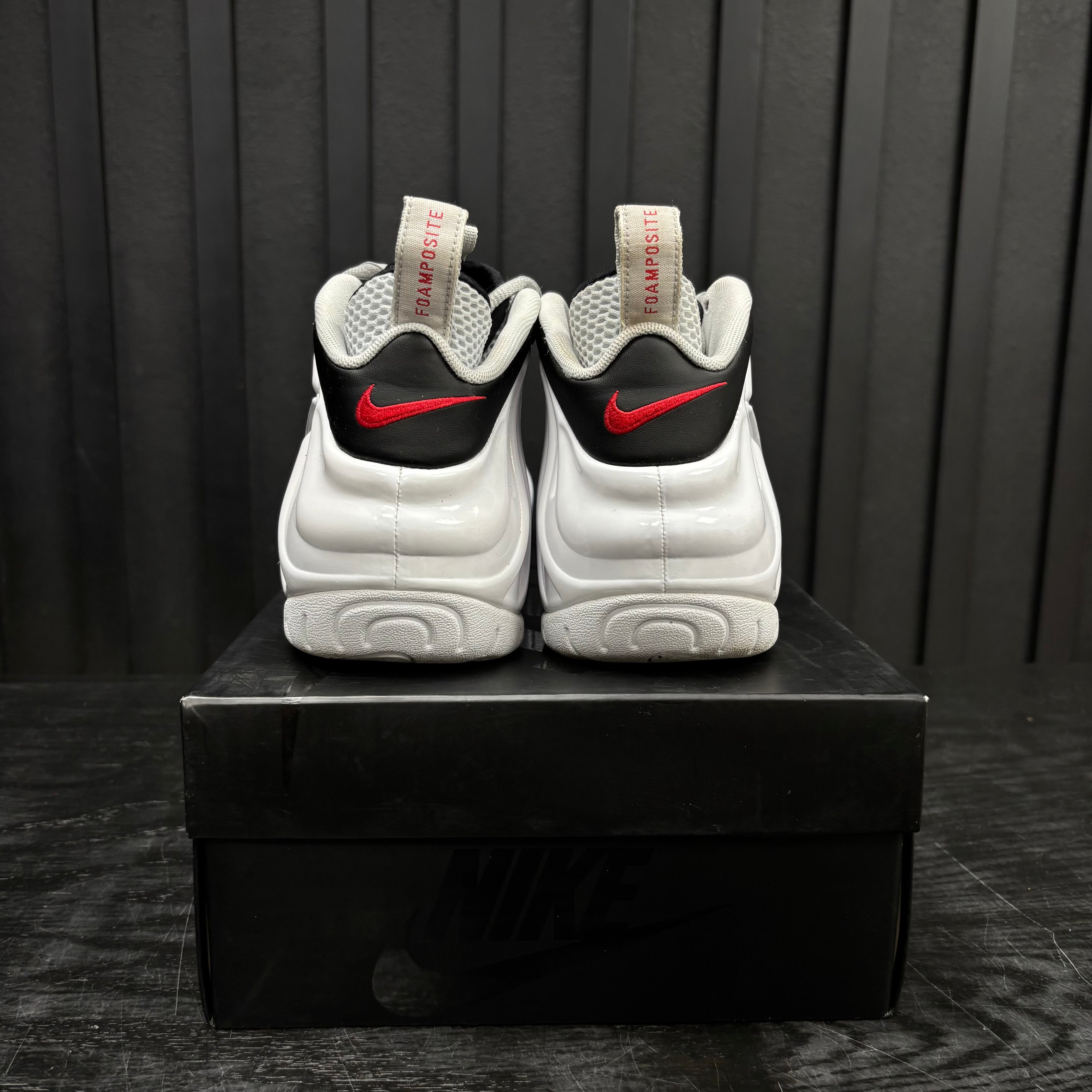 Nike Air Foamposite Pro White Black University Red - Used - 4514