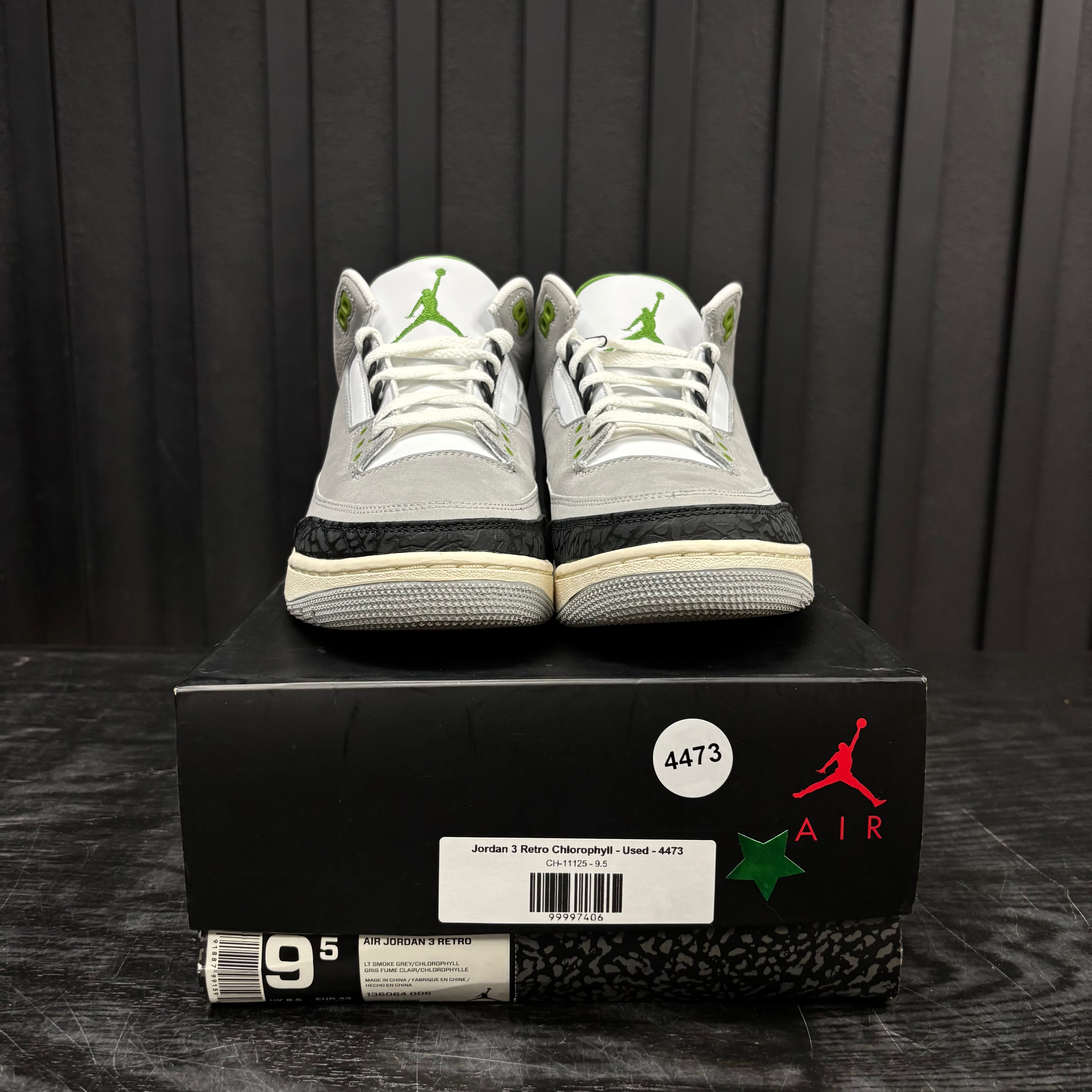 Jordan 3 Retro Chlorophyll - Used - 4473