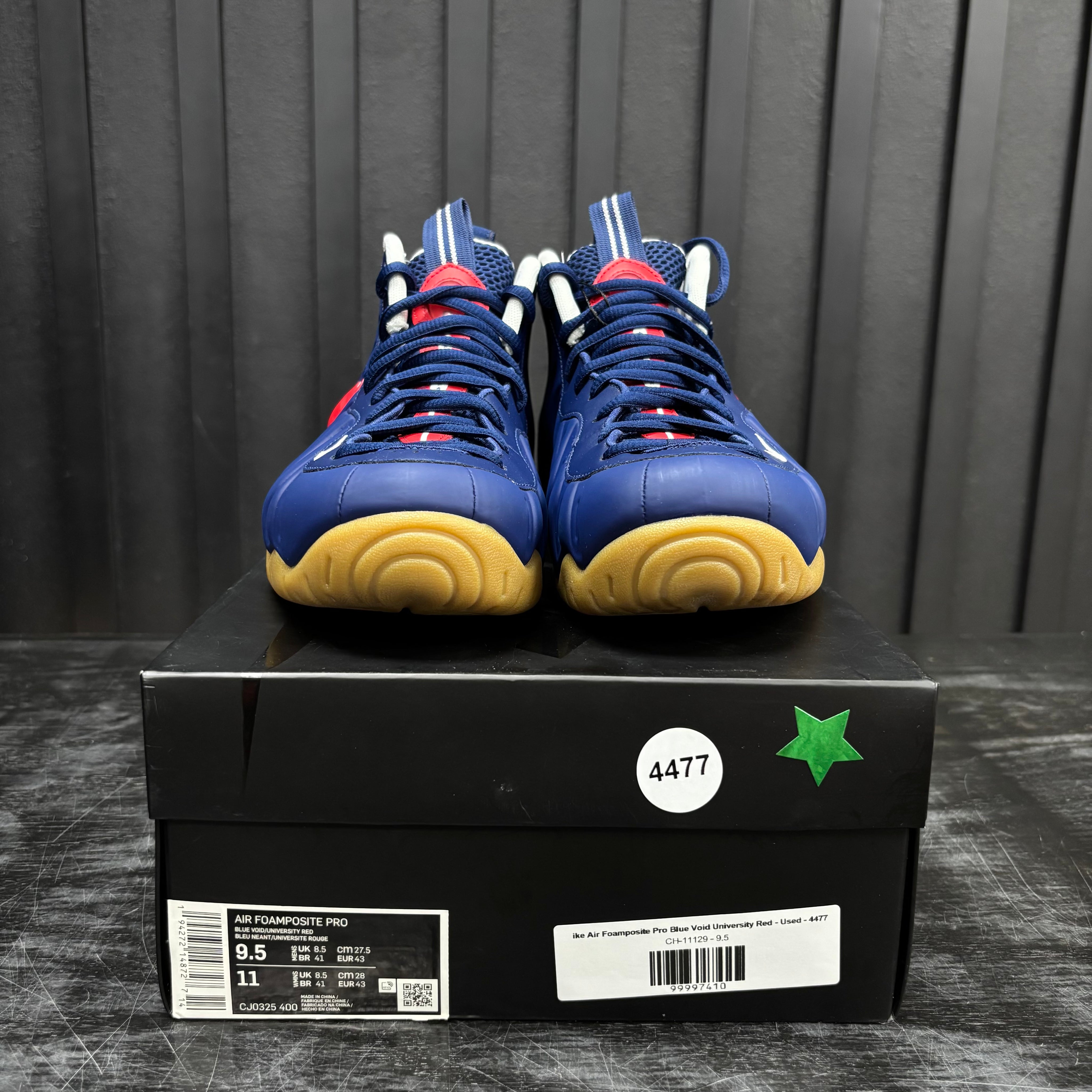 Nike Air Foamposite Pro Blue Void University Red - Used - 4477