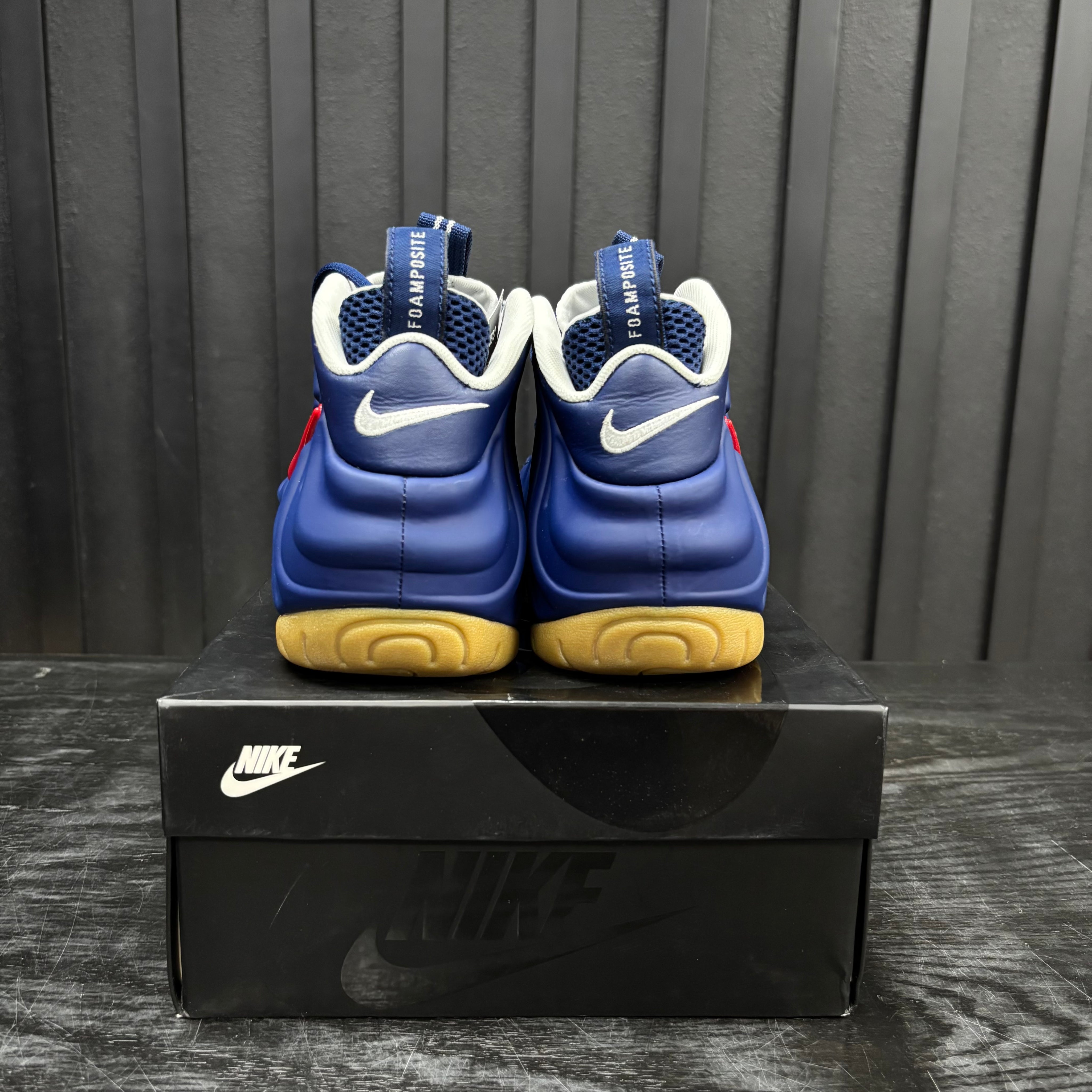 Nike Air Foamposite Pro Blue Void University Red - Used - 4477