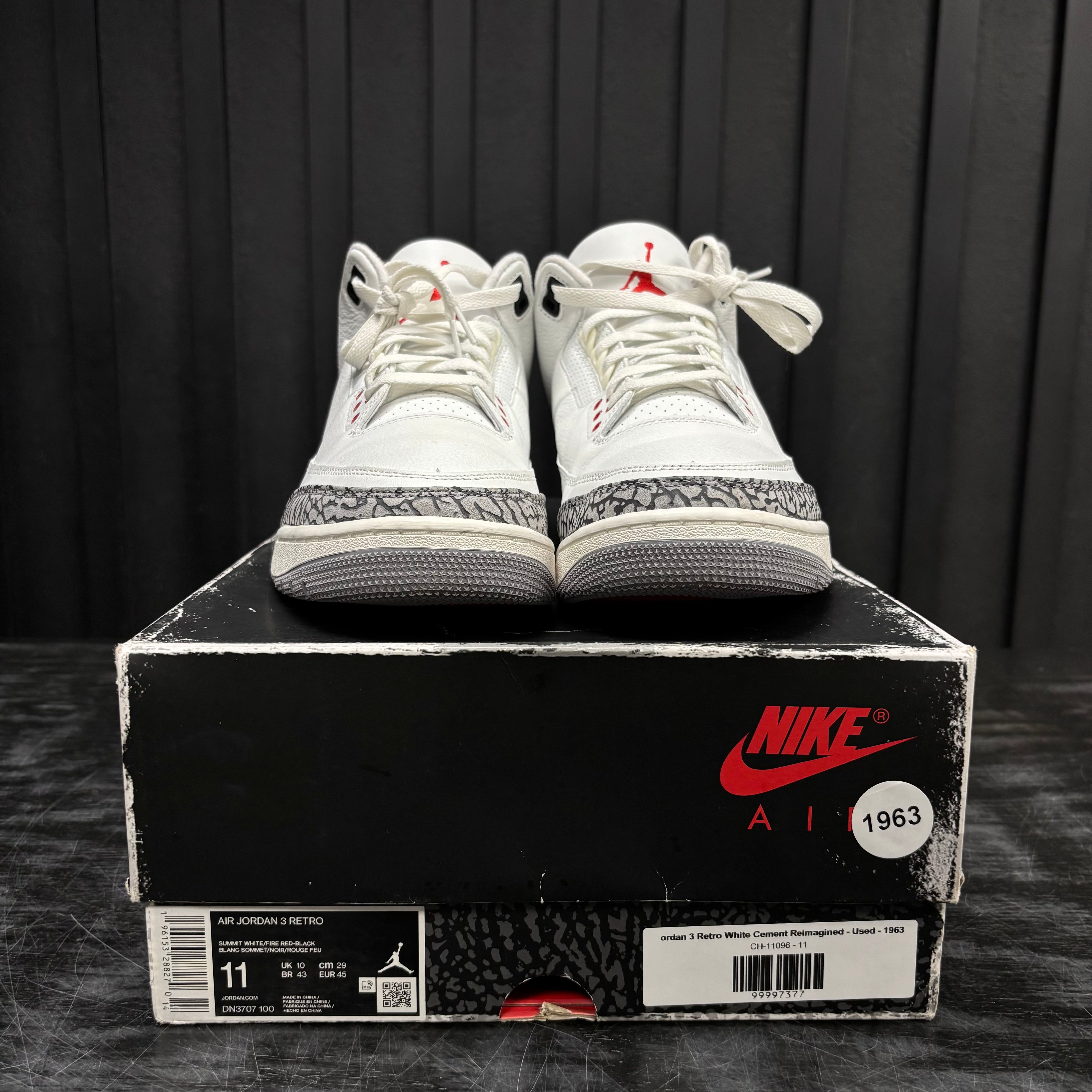Jordan 3 Retro White Cement Reimagined - Used - 1963