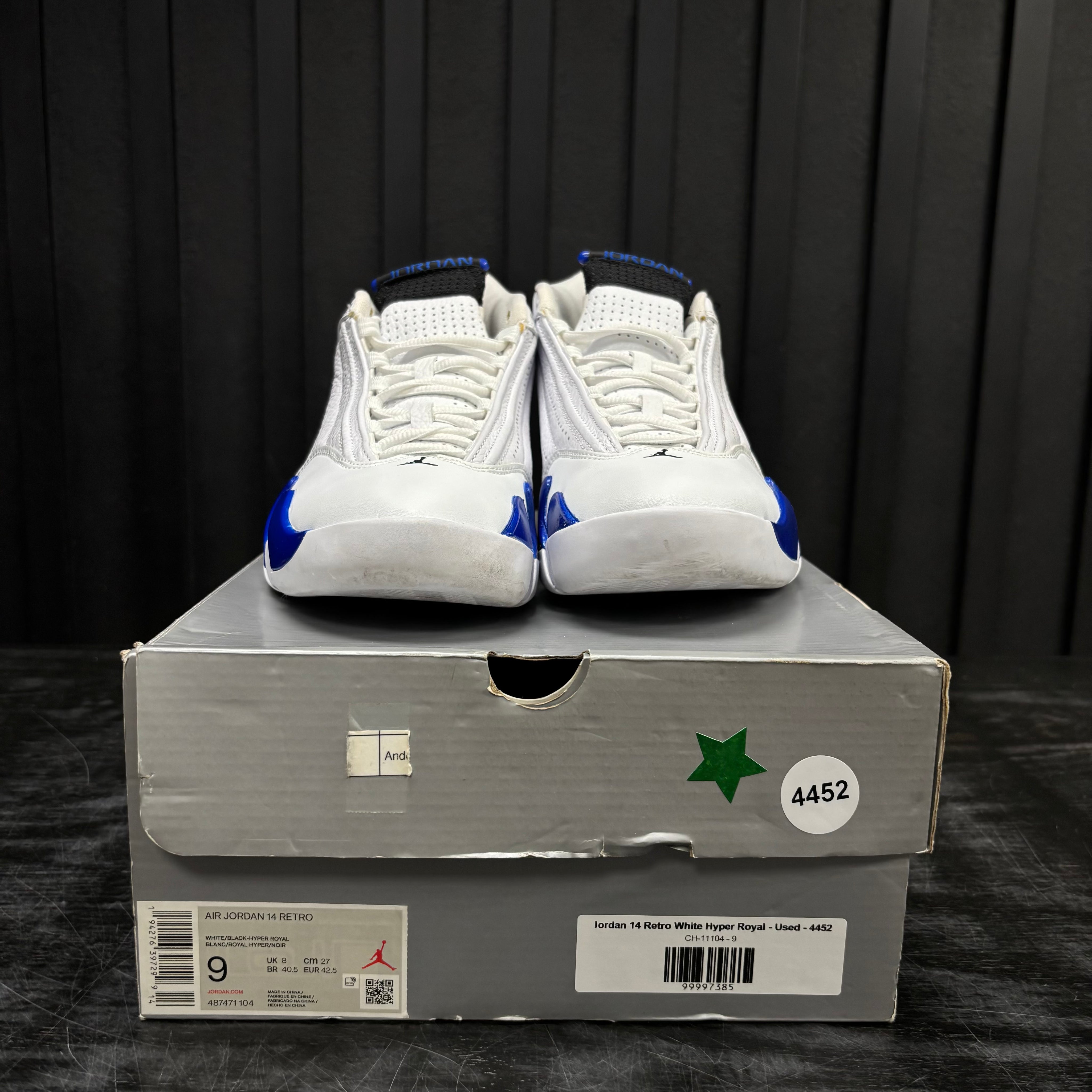 Jordan 14 Retro White Hyper Royal - Used - 4452