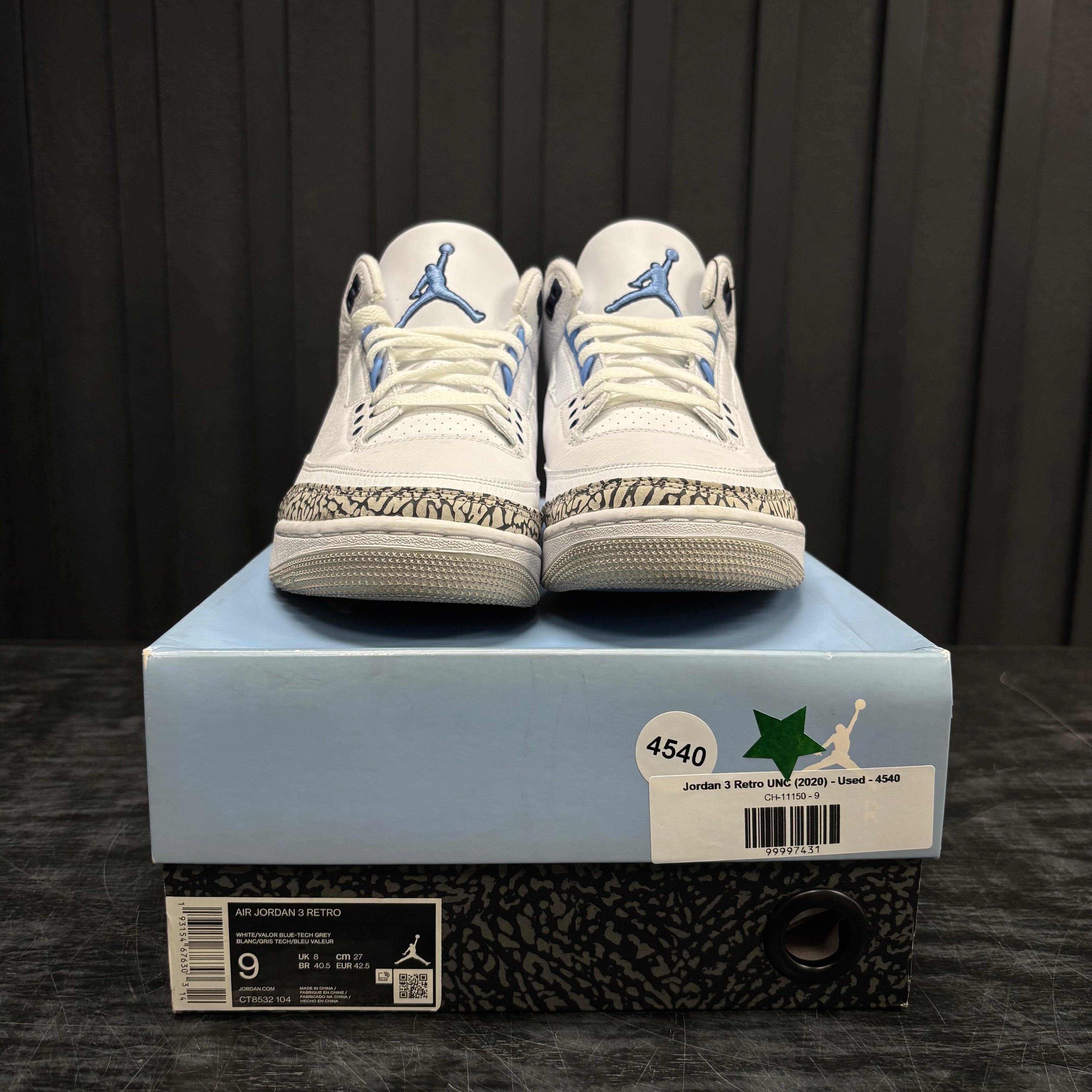 Jordan 3 Retro UNC (2020) - Used - 4540