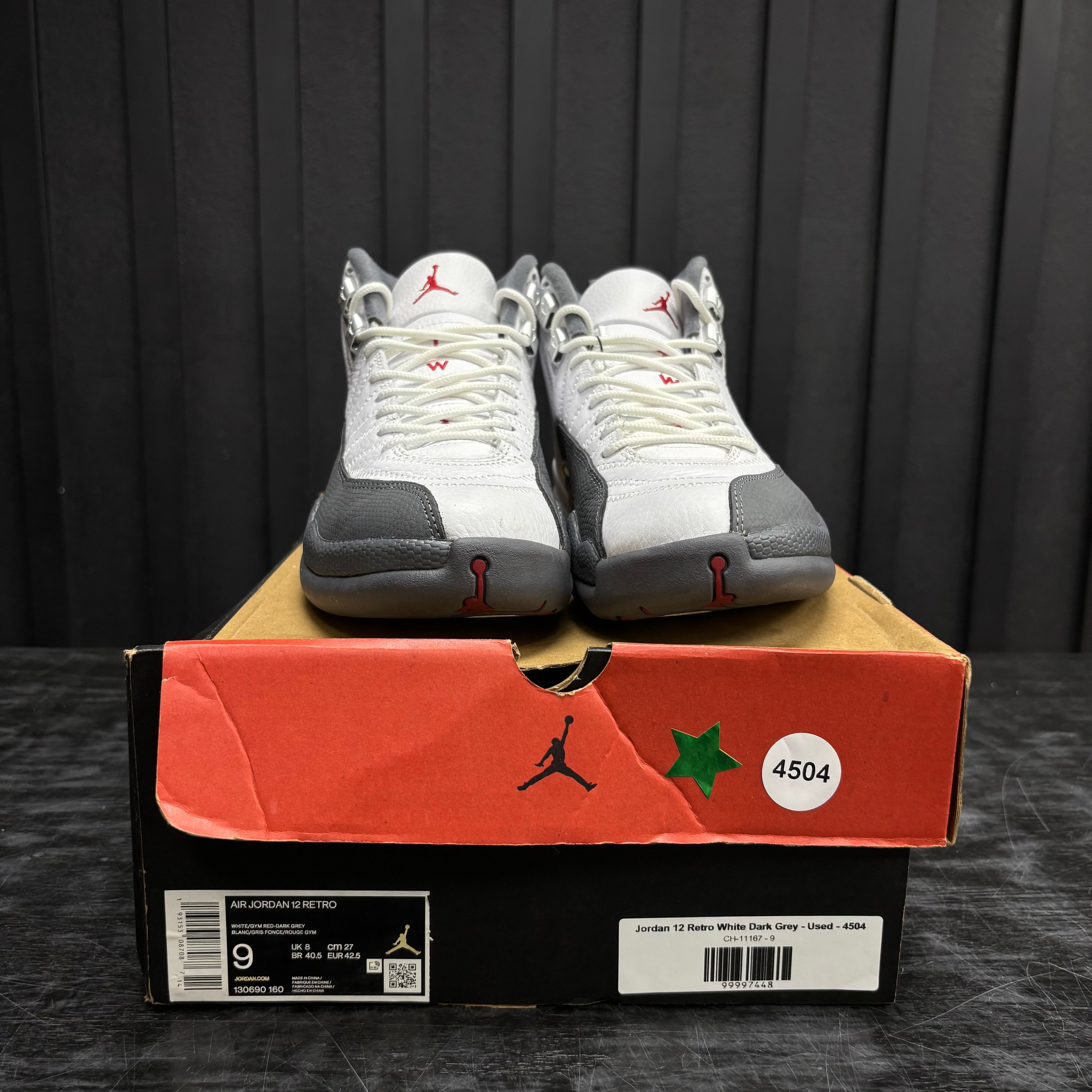 Jordan 12 Retro White Dark Grey - Used - 4504