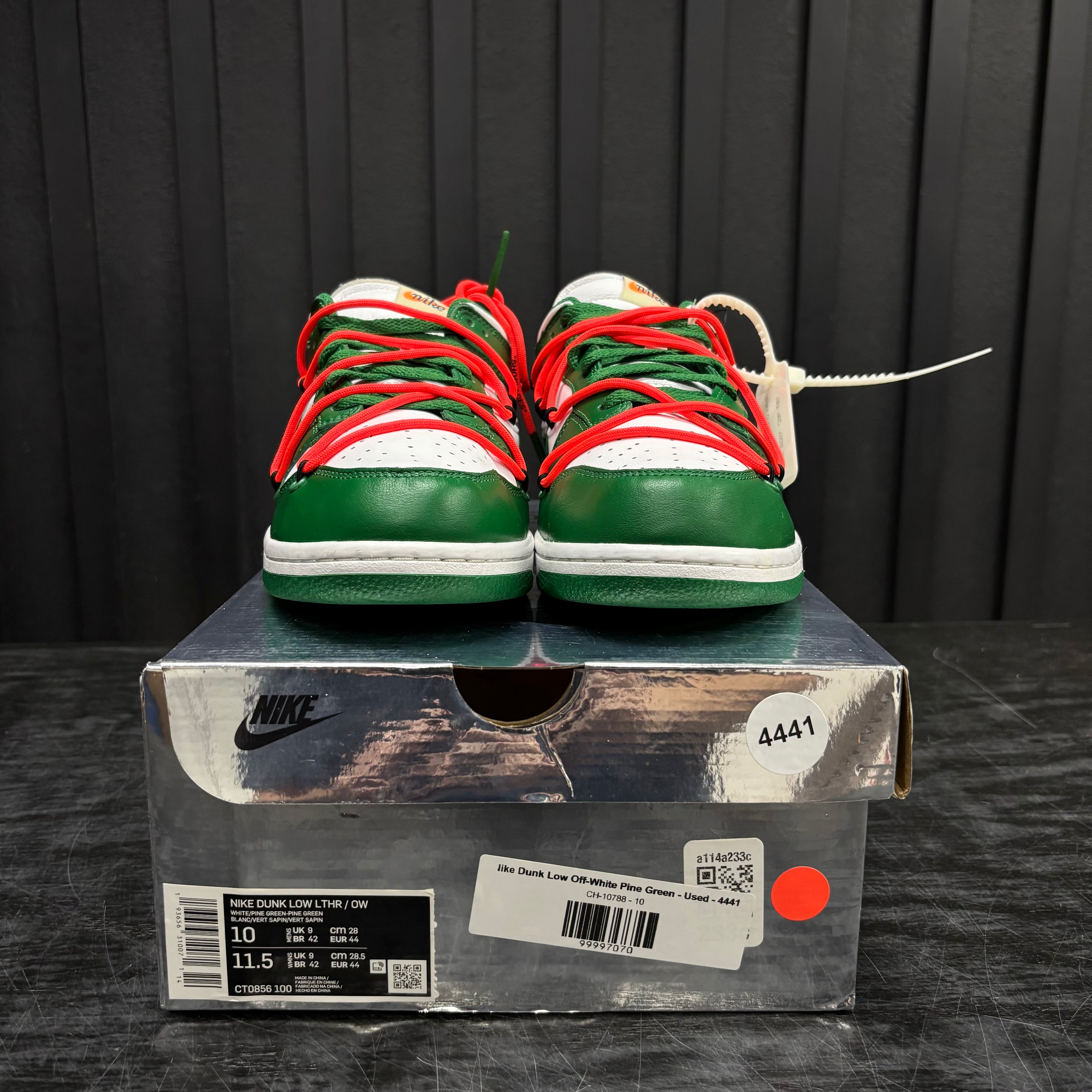 Nike Dunk Low Off-White Pine Green - Used - 4441