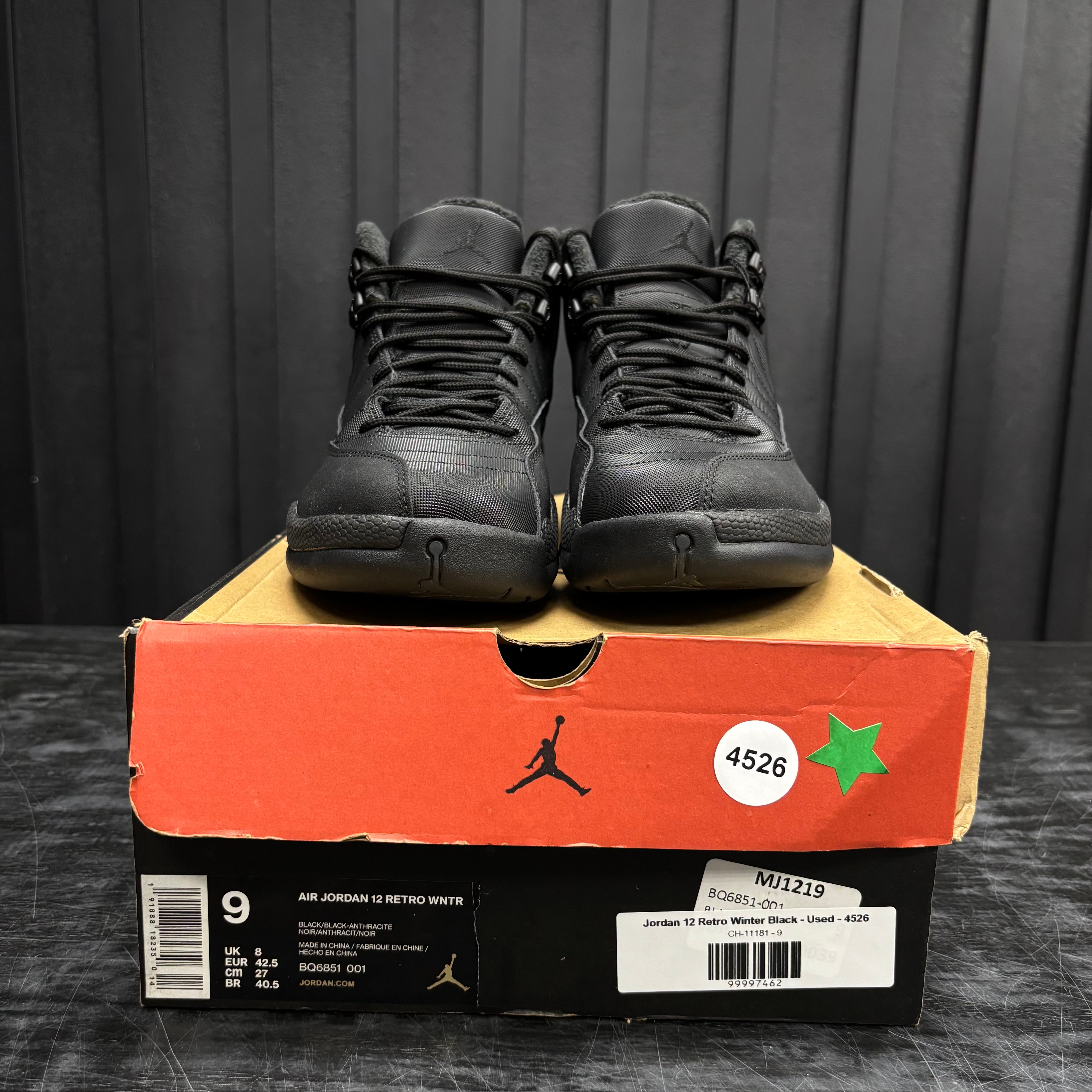 Jordan 12 Retro Winter Black - Used - 4526