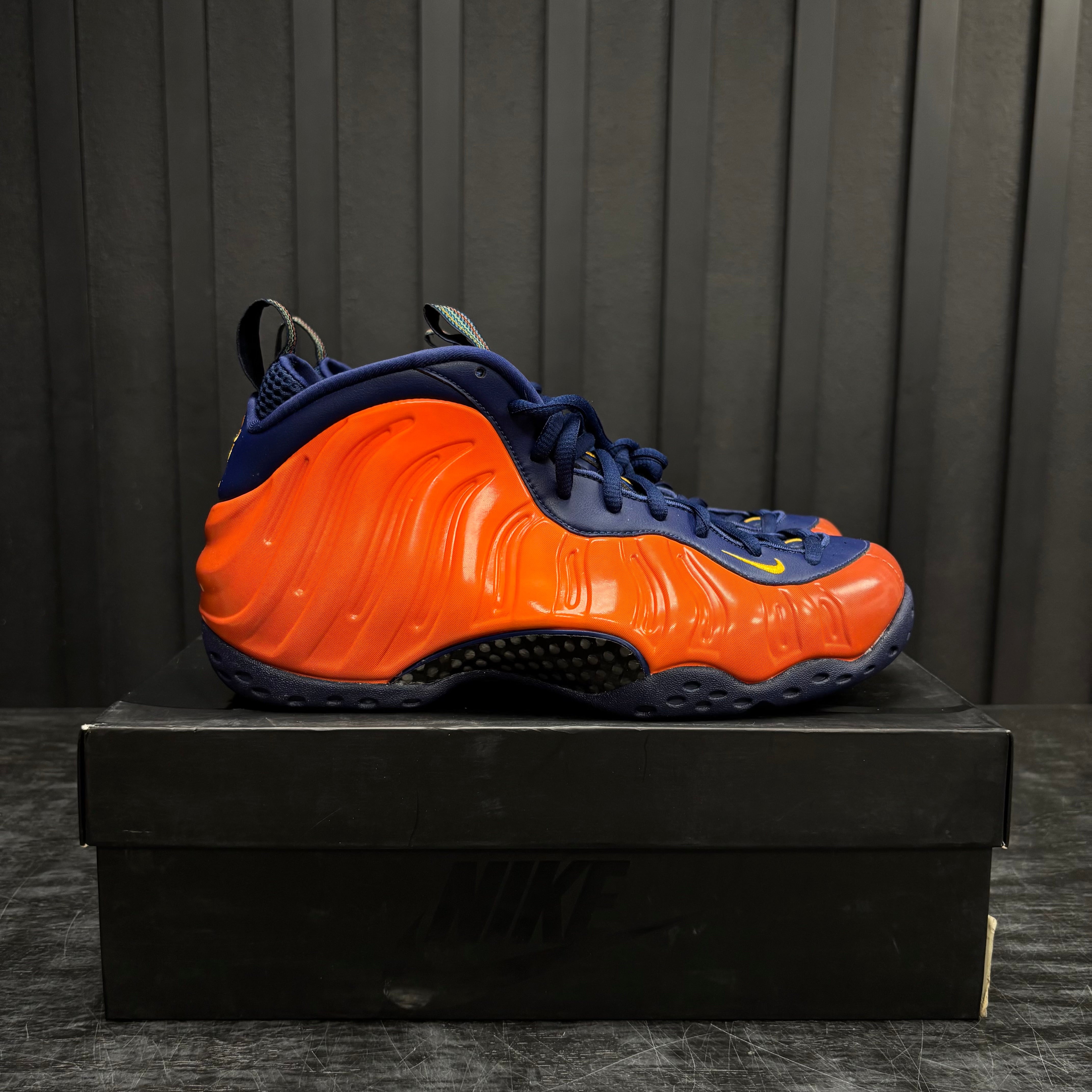 Nike Air Foamposite One Blue Void Rugged Orange - Used - 4544