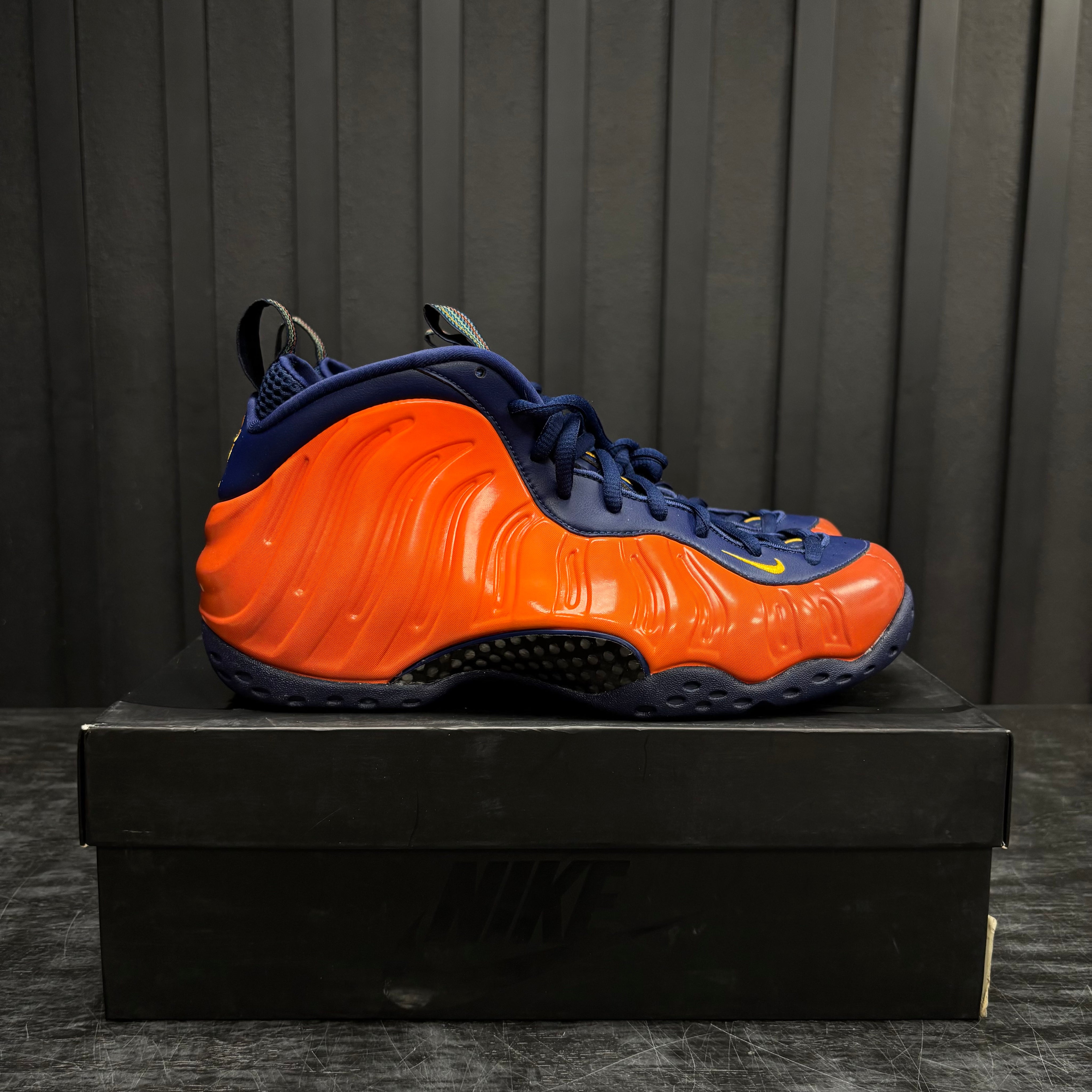 Nike Air Foamposite One Blue Void Rugged Orange - Used - 4544