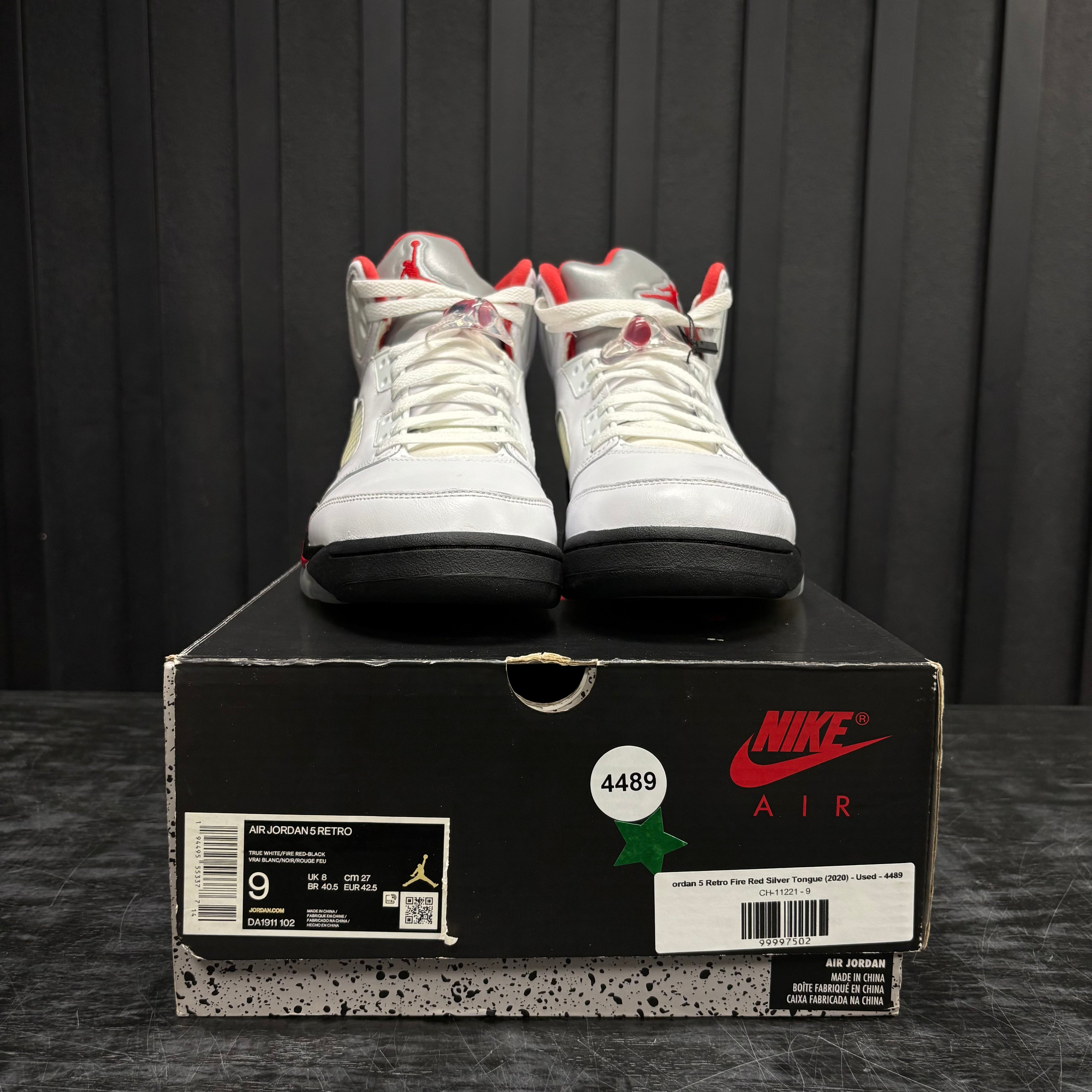 Jordan 5 Retro Fire Red Silver Tongue (2020) - Used - 4489