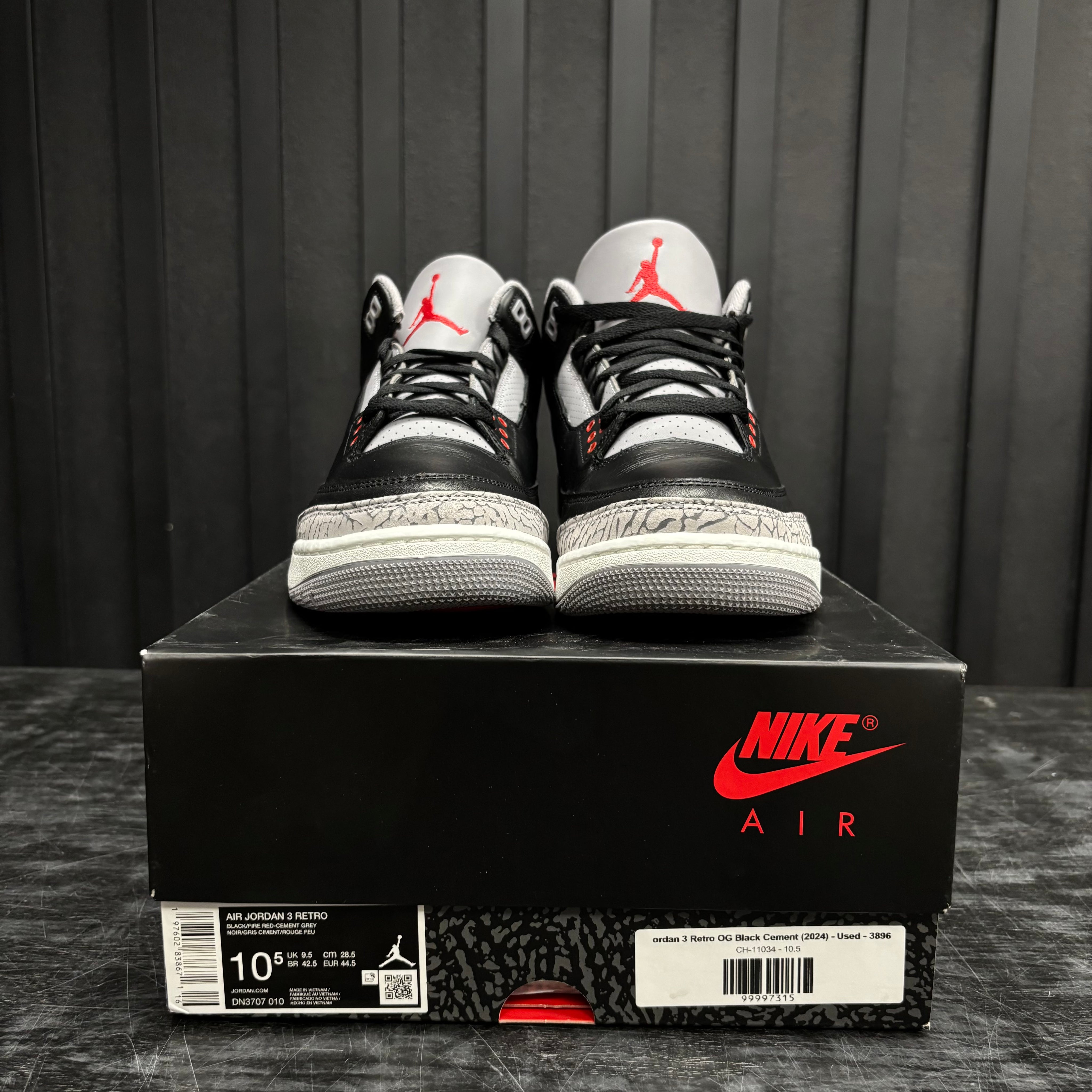 Jordan 3 Retro OG Black Cement (2024) - Used - 3896