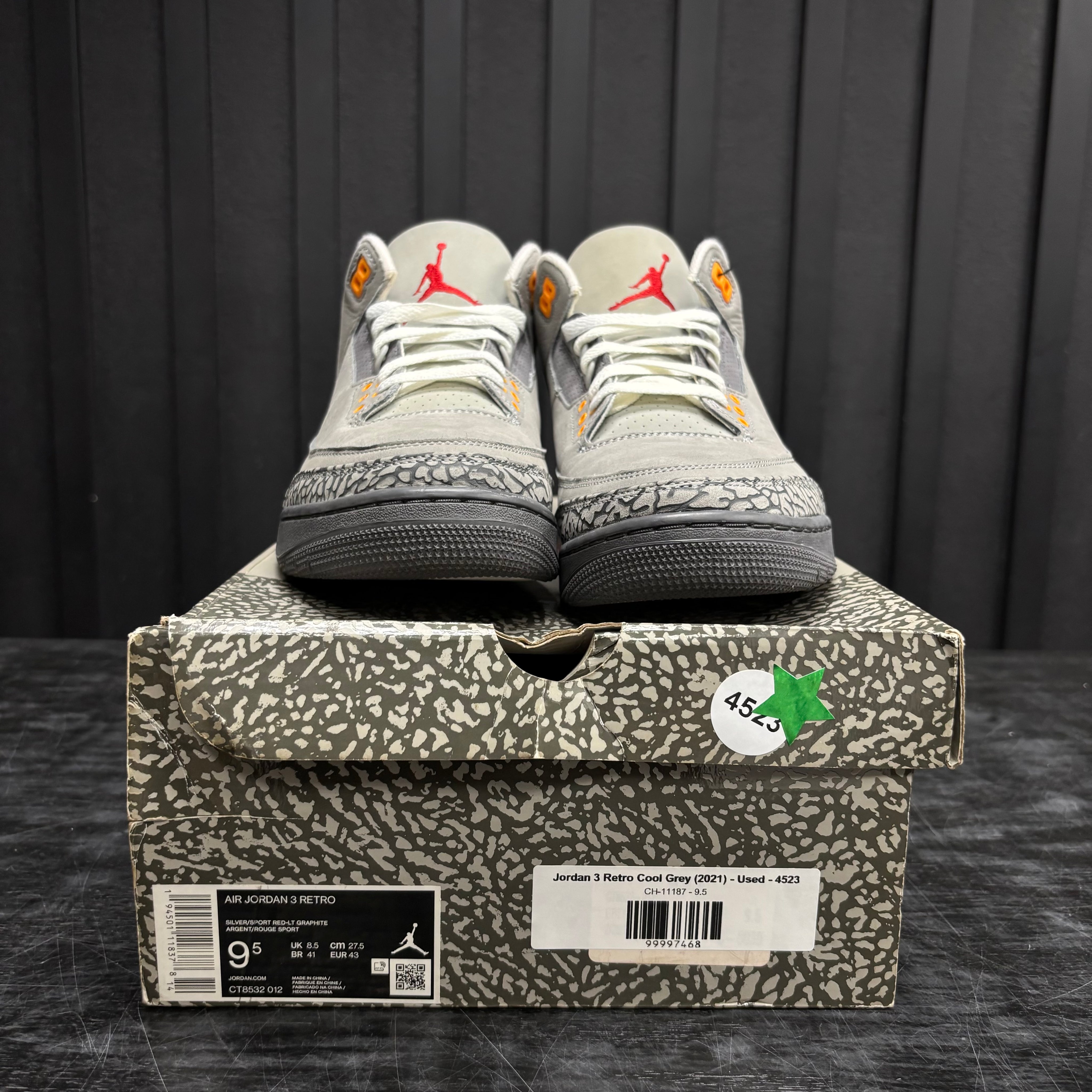 Jordan 3 Retro Cool Grey (2021) - Used - 4523