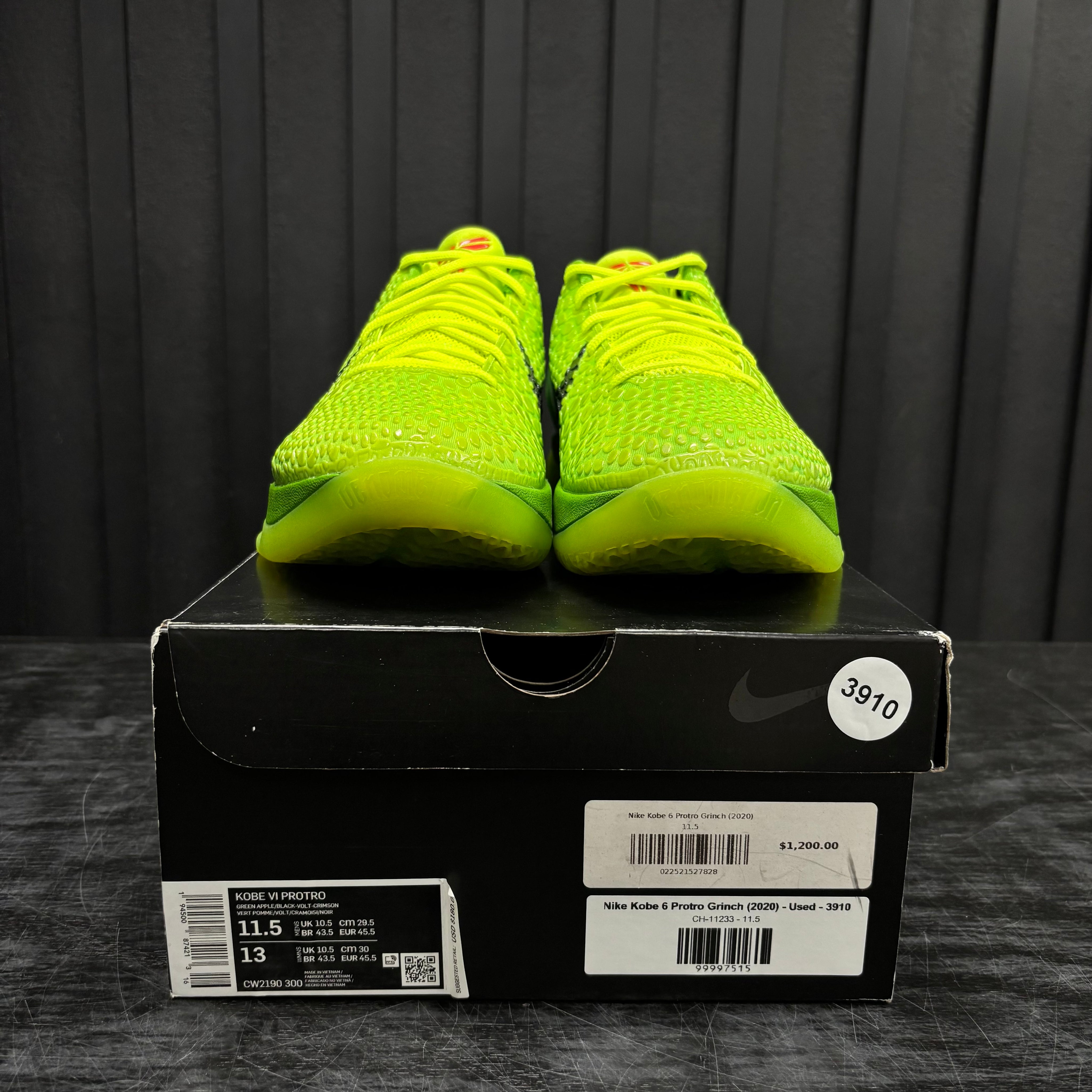 Nike Kobe 6 Protro Grinch (2020) - Used - 3910