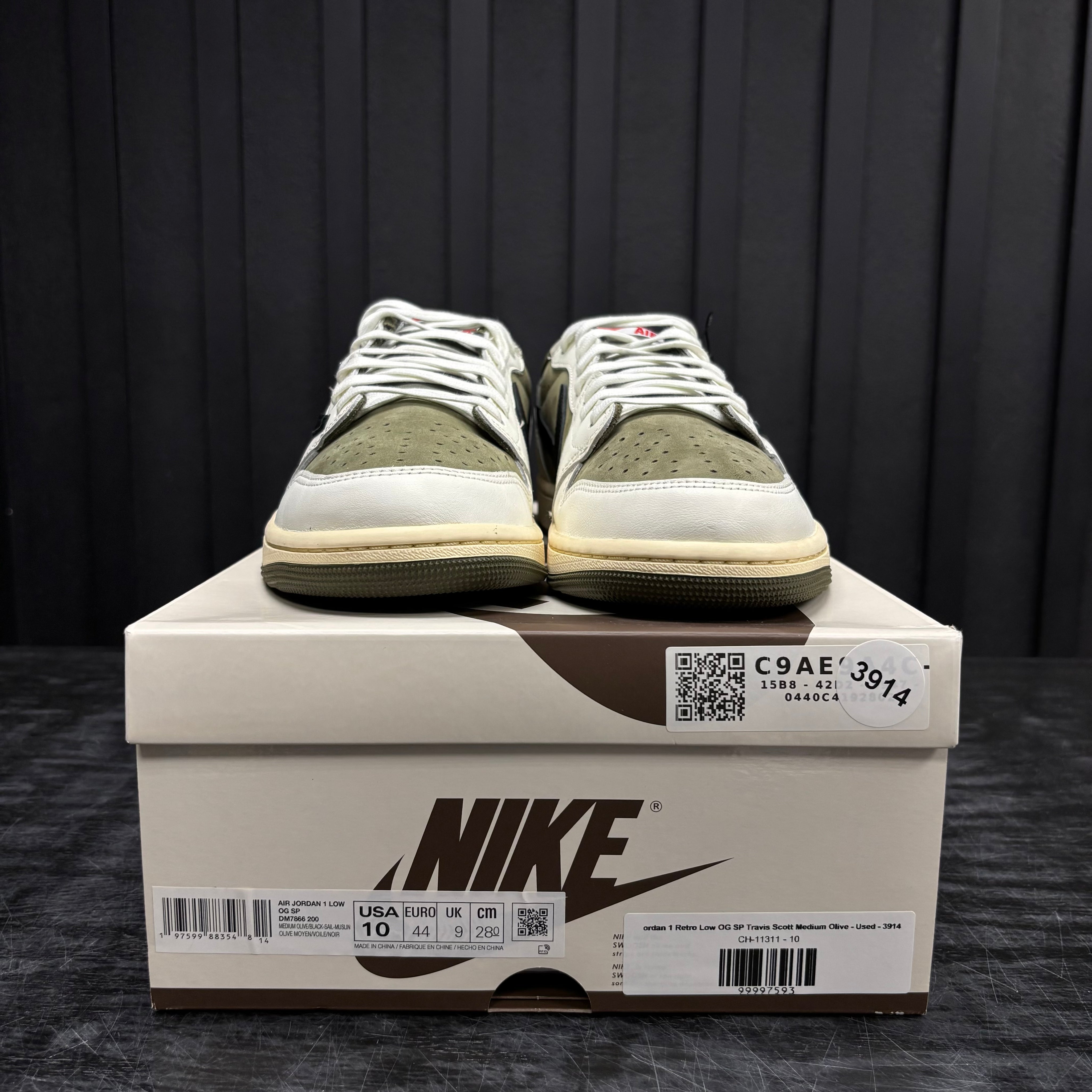 Jordan 1 Retro Low OG SP Travis Scott Medium Olive - Used - 3914