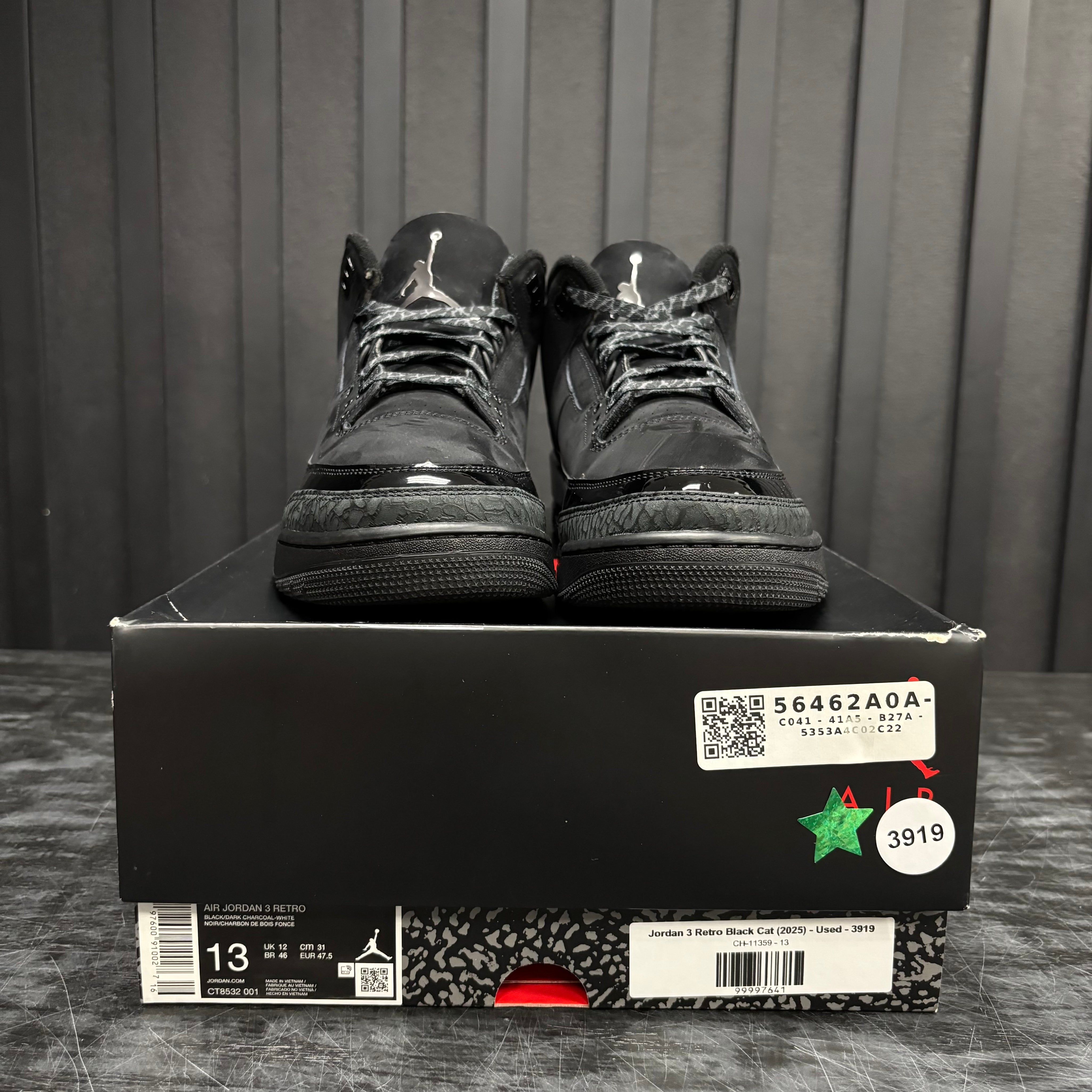 Jordan 3 Retro Black Cat (2025) - Used - 3919