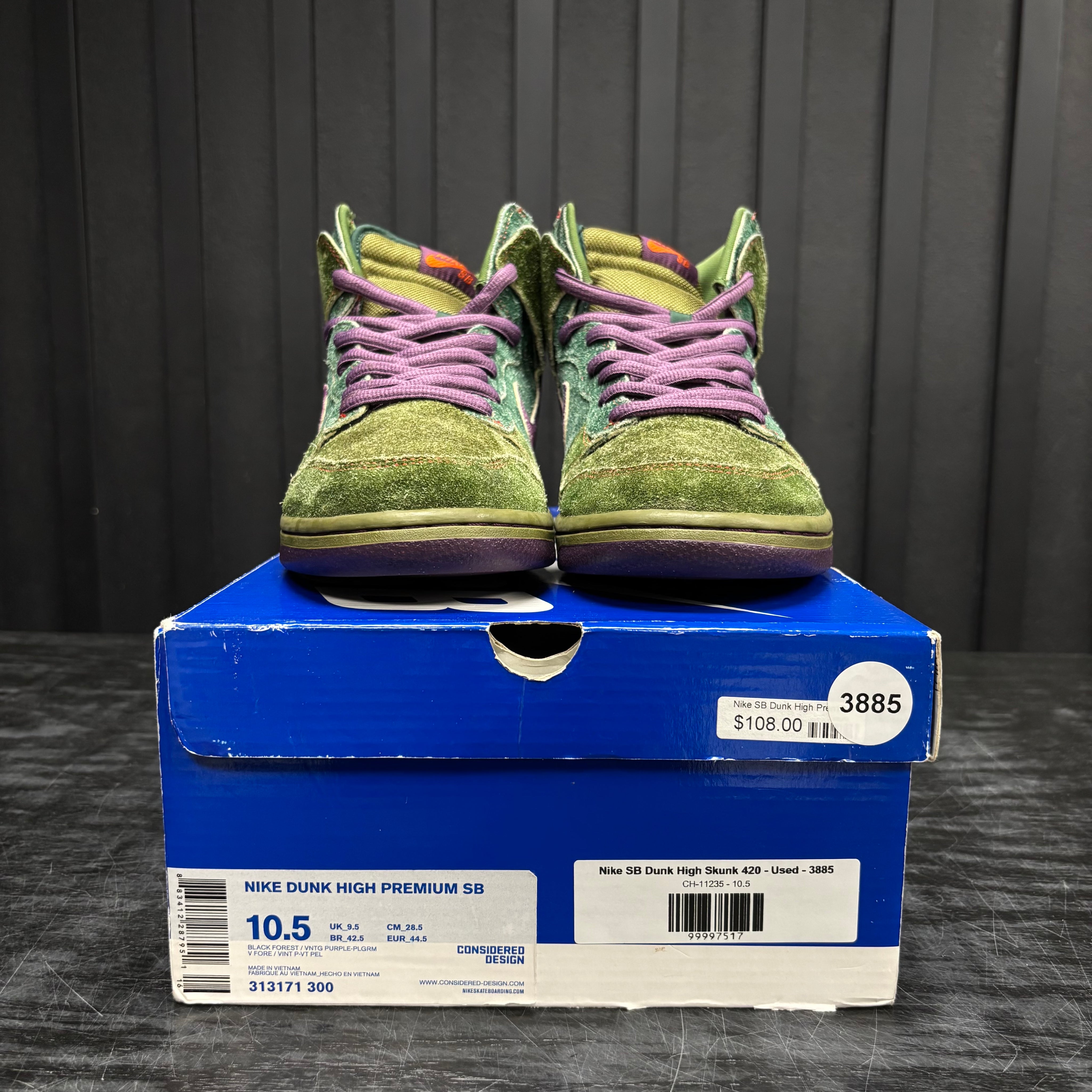 Nike SB Dunk High Skunk 420 - Used - 3885