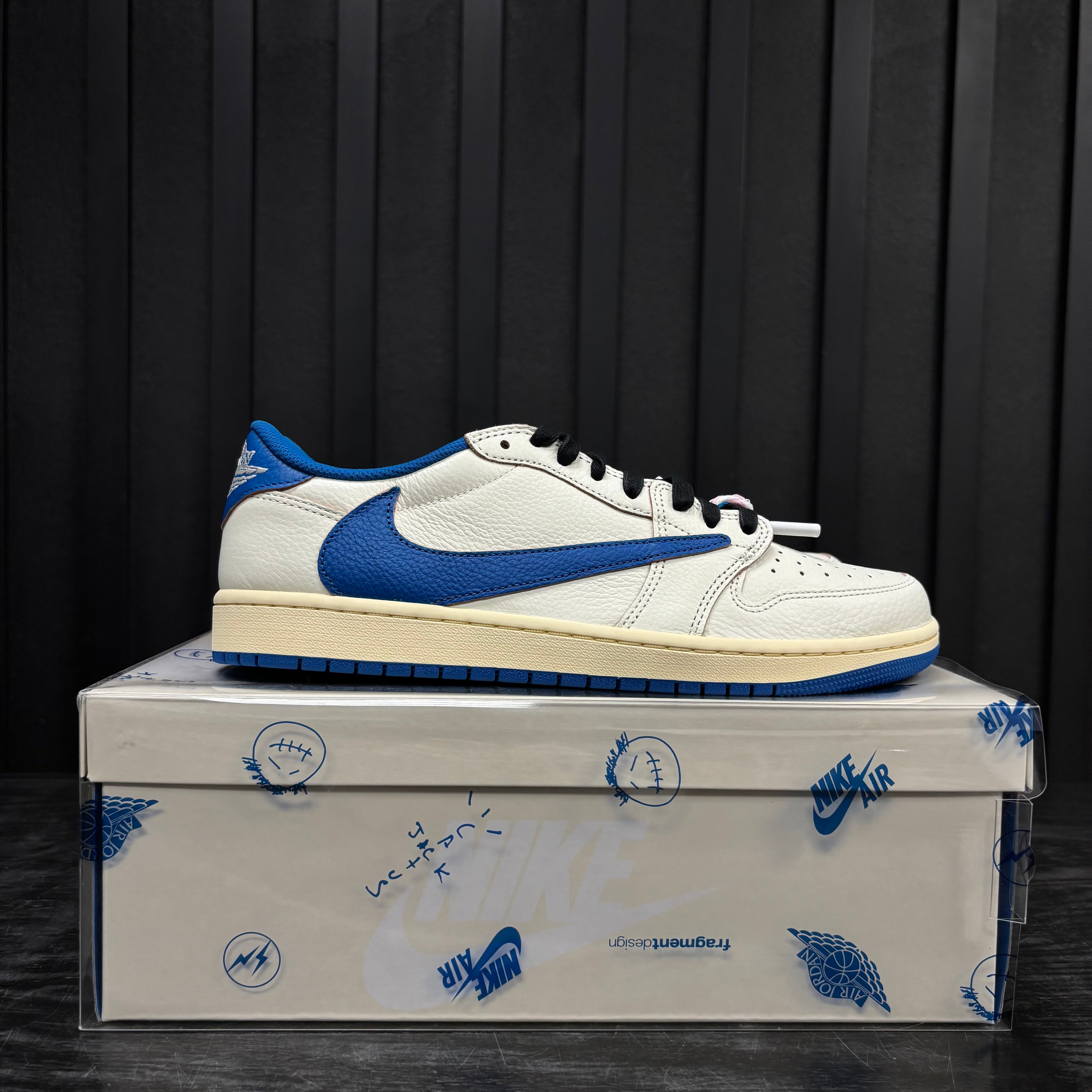 Jordan 1 Retro Low OG SP Fragment x Travis Scott Sail Military Blue - Used - 3933