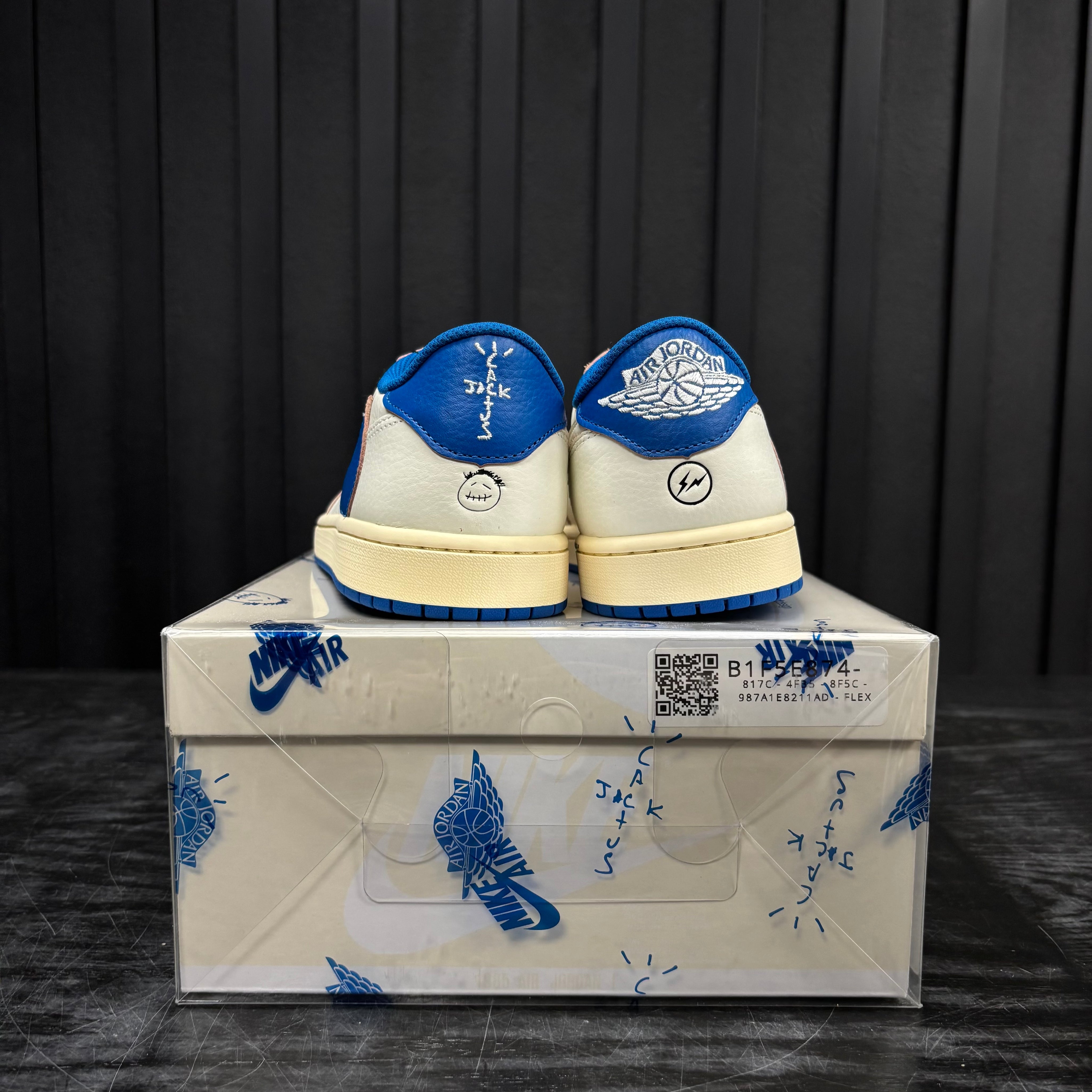 Jordan 1 Retro Low OG SP Fragment x Travis Scott Sail Military Blue - Used - 3933