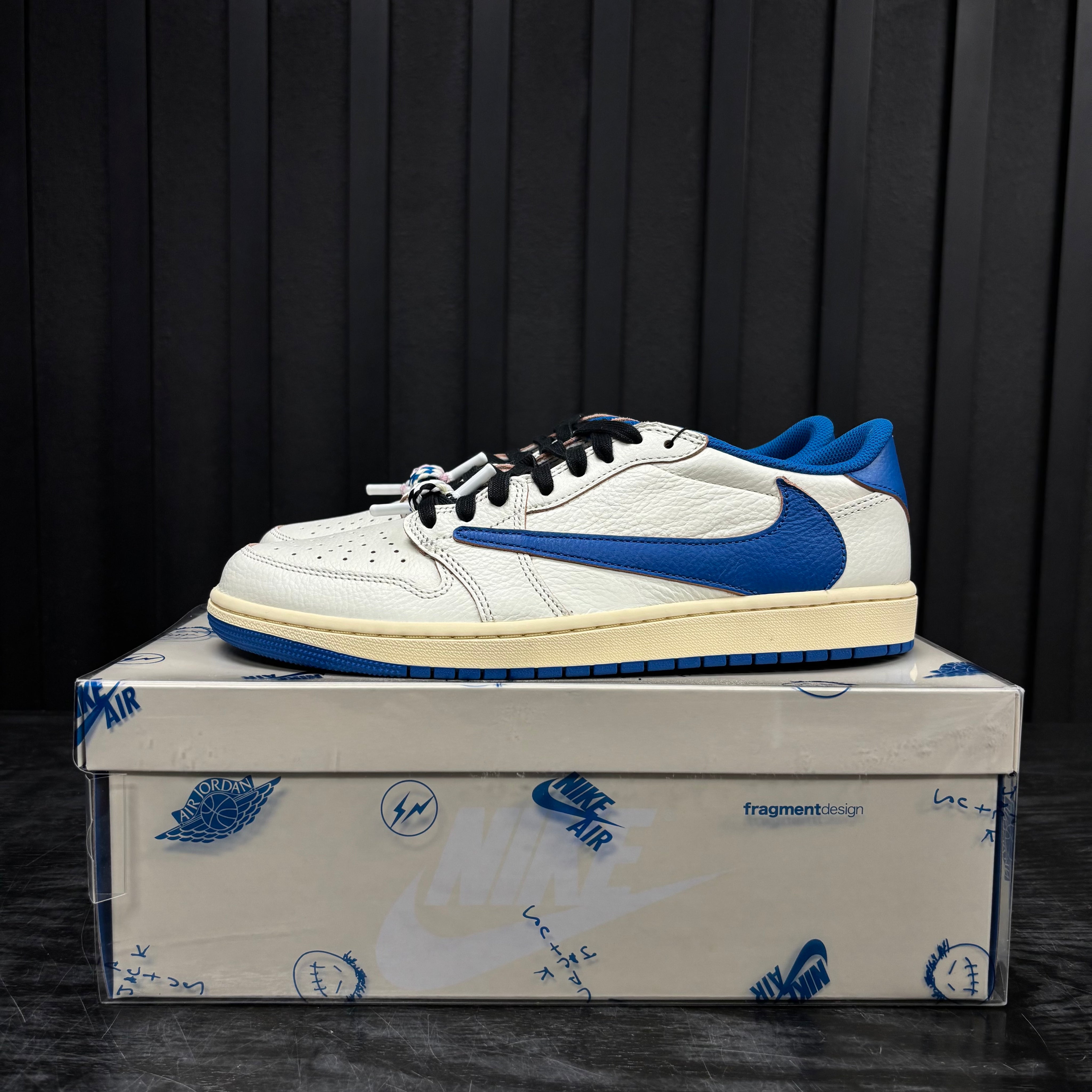 Jordan 1 Retro Low OG SP Fragment x Travis Scott Sail Military Blue - Used - 3933