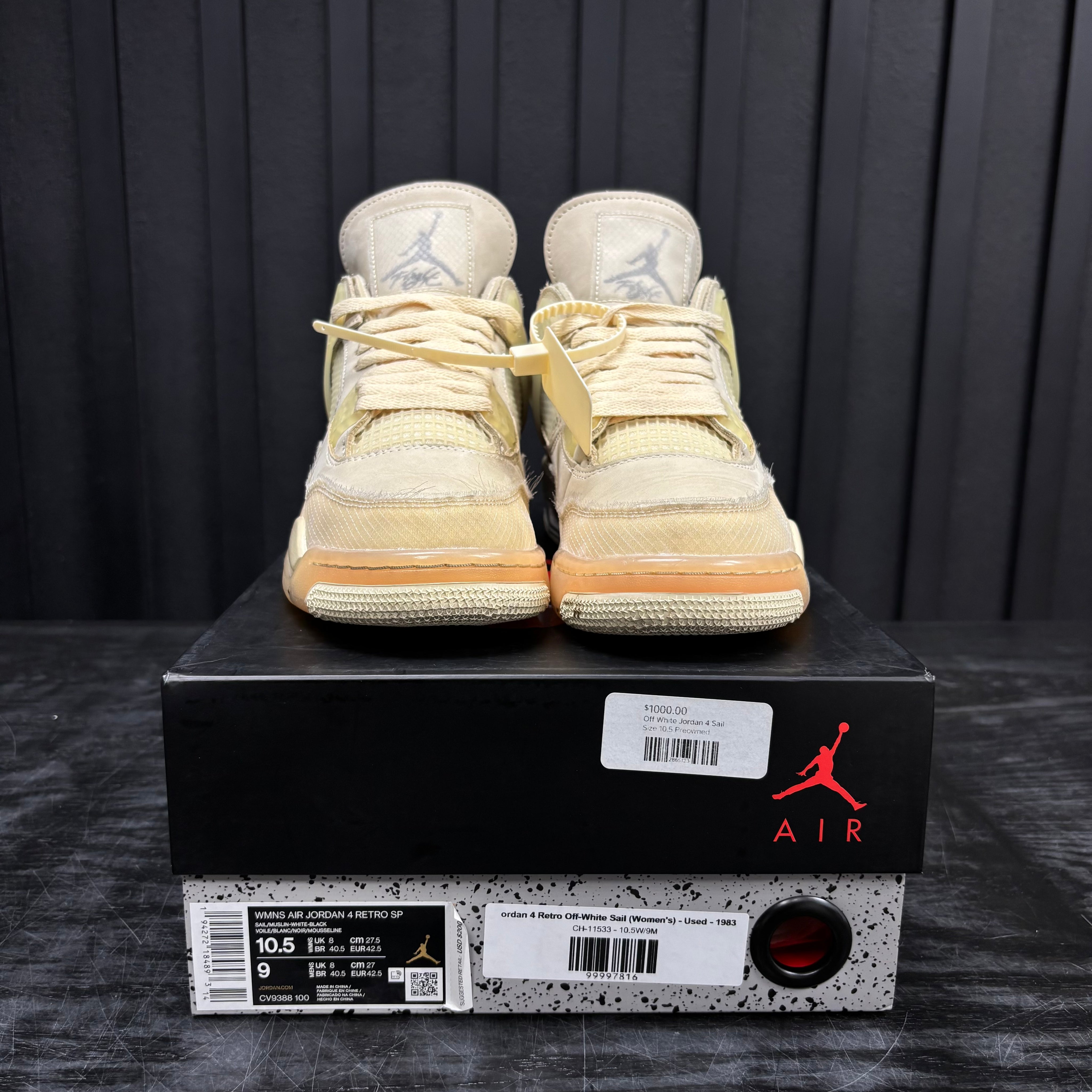 Jordan 4 Retro Off-White Sail (Women's) - Used - 1983
