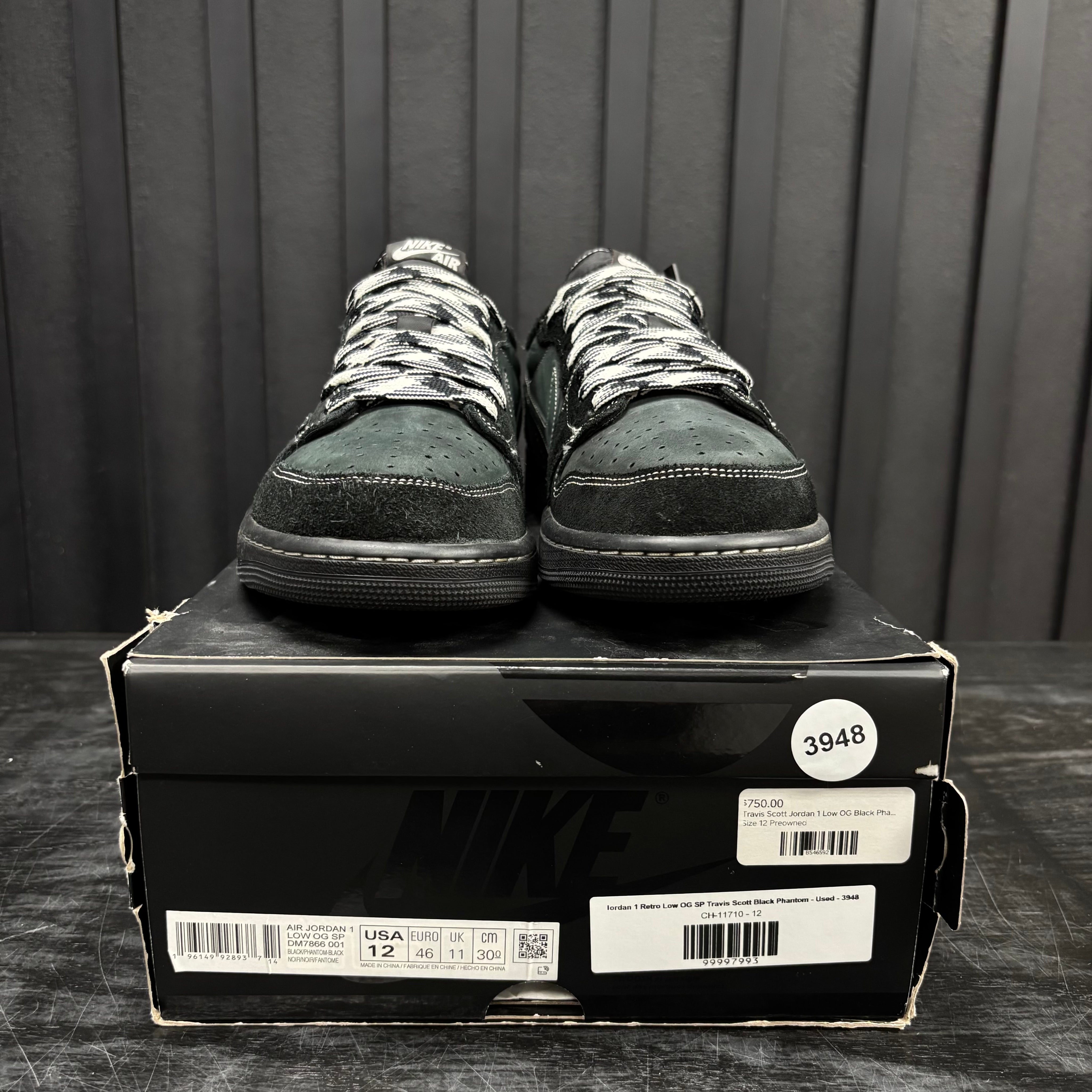 Jordan 1 Retro Low OG SP Travis Scott Black Phantom - Used - 3948
