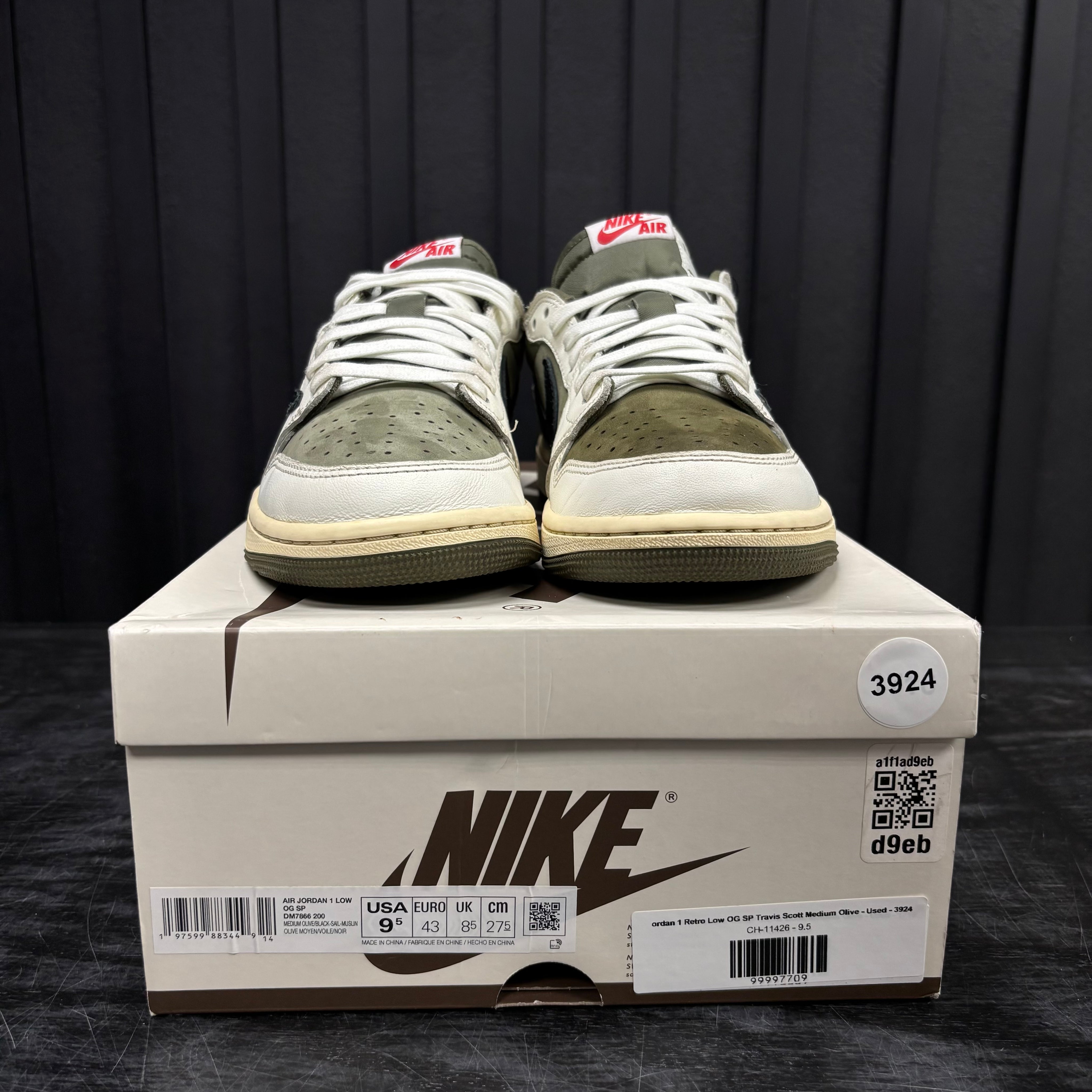 Jordan 1 Retro Low OG SP Travis Scott Medium Olive - Used - 3924
