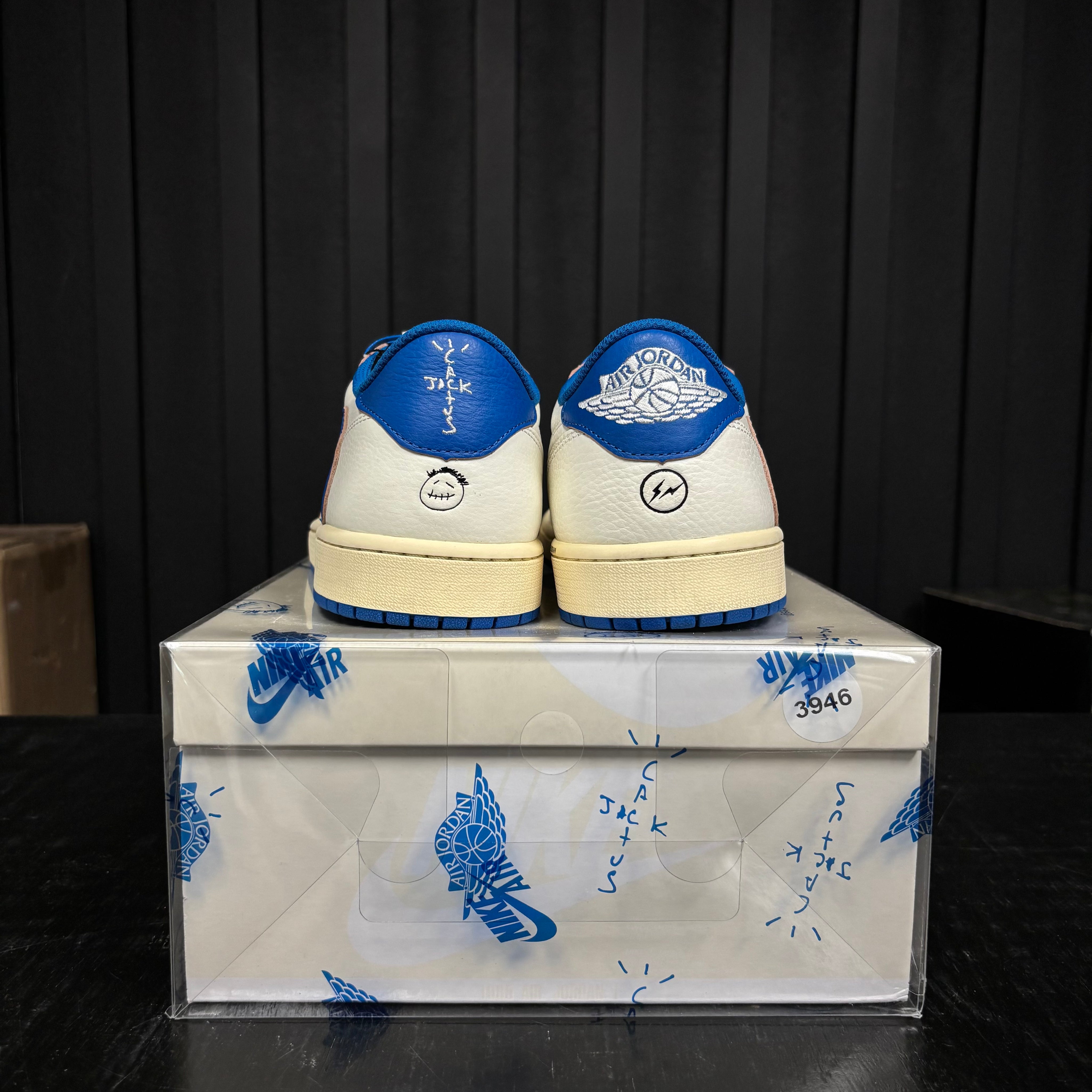 Jordan 1 Retro Low OG SP Fragment x Travis Scott Sail Military Blue - Used - 3946