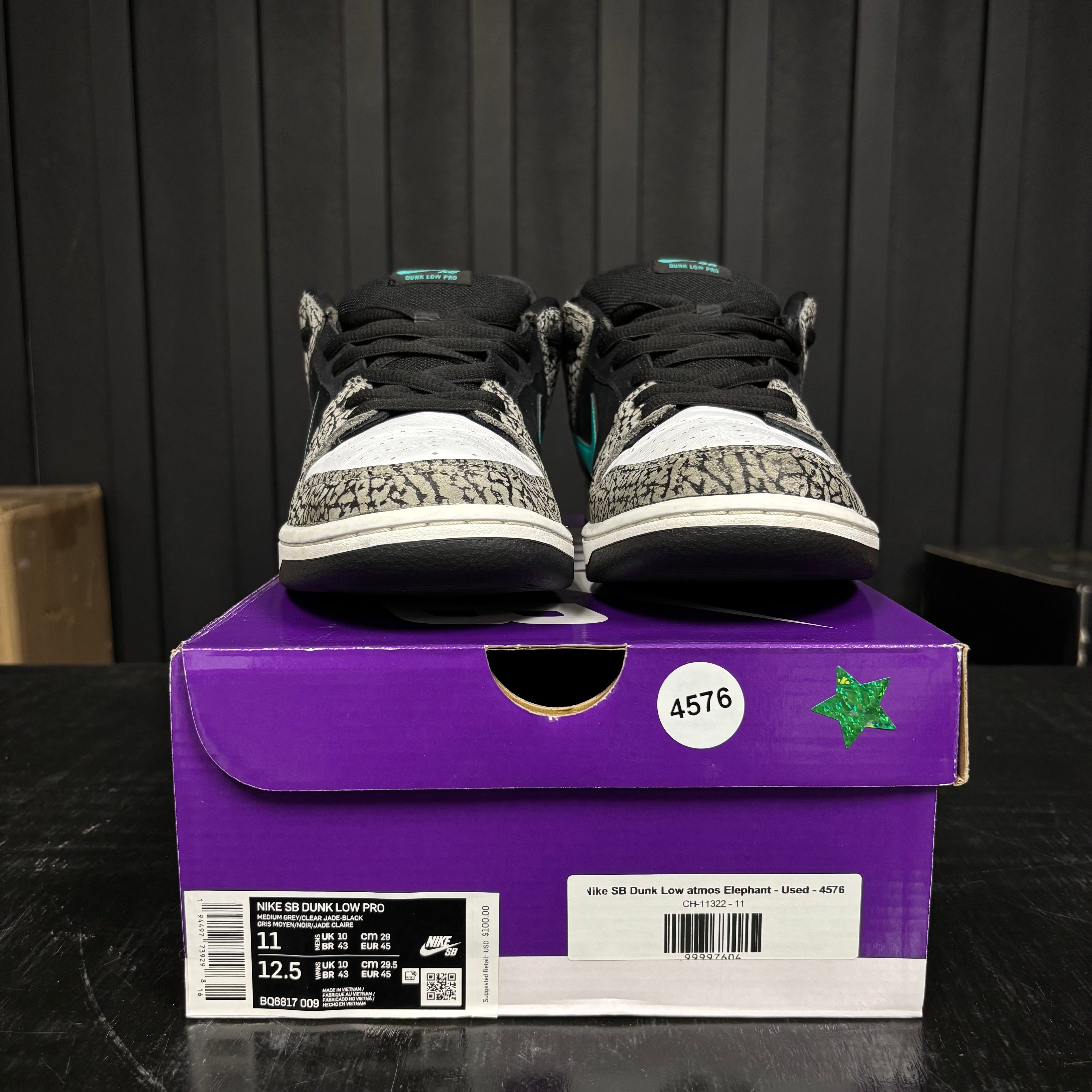 Nike SB Dunk Low atmos Elephant - Used - 4576