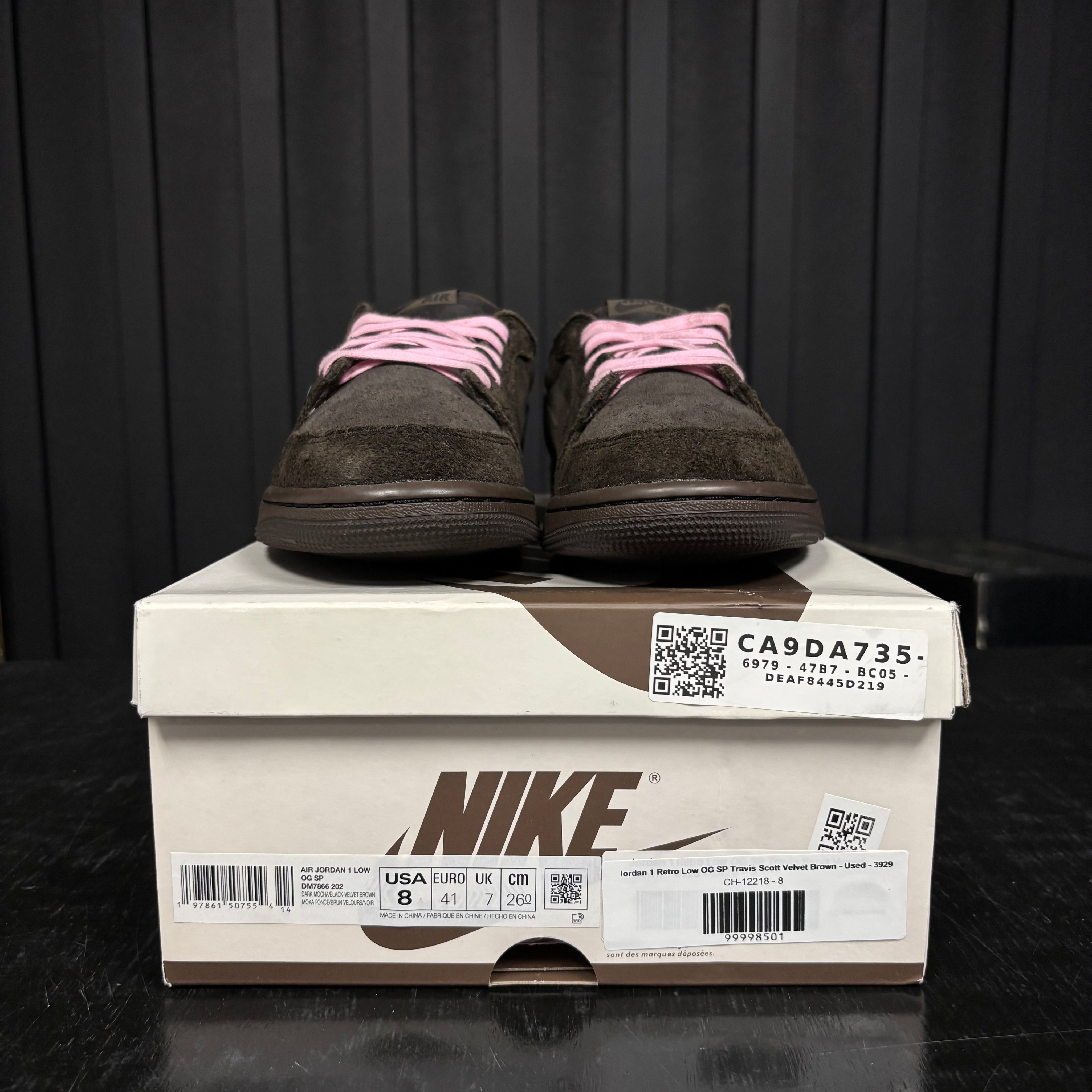 Jordan 1 Retro Low OG SP Travis Scott Velvet Brown - Used - 3929