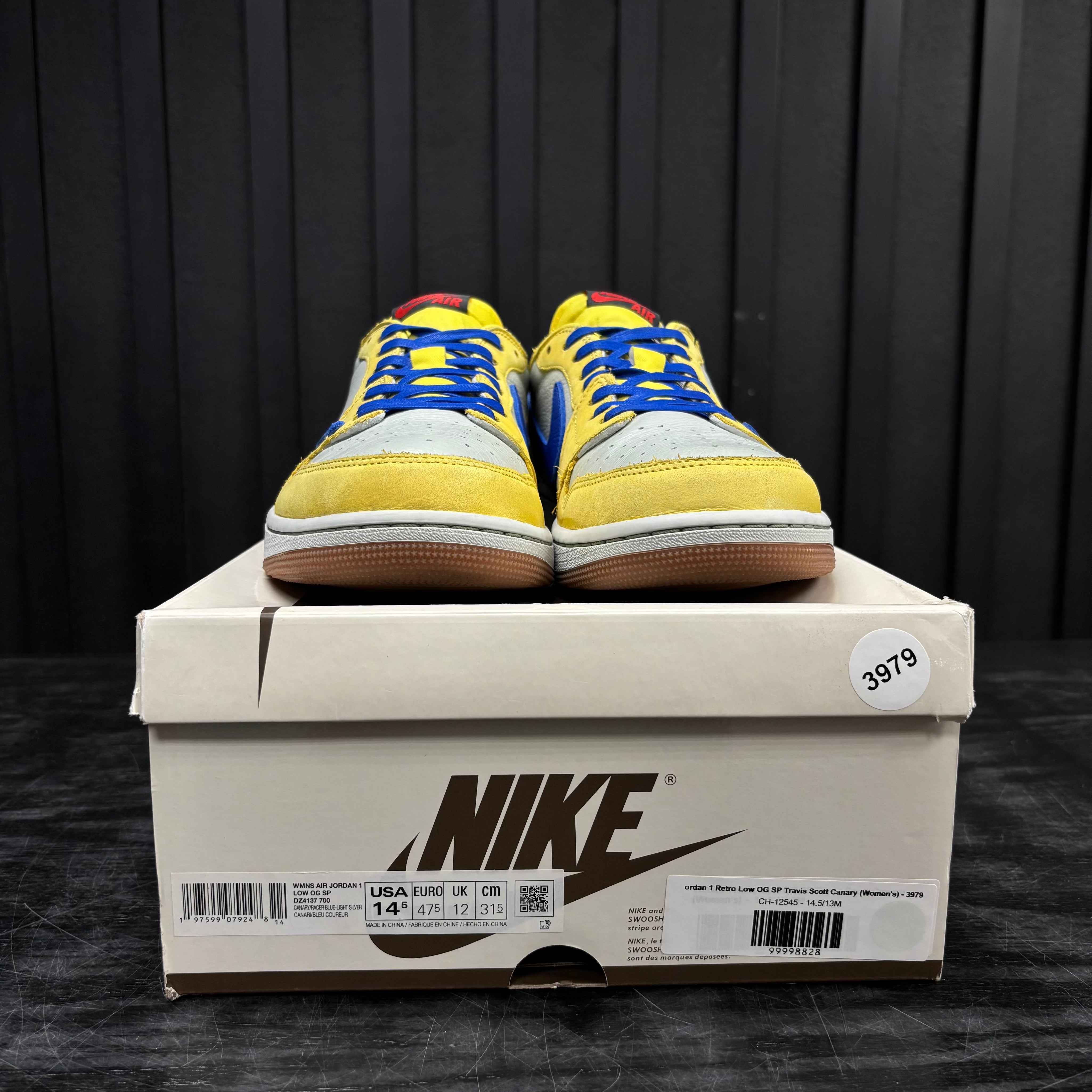 Jordan 1 Retro Low OG SP Travis Scott Canary (Women's) - 3979