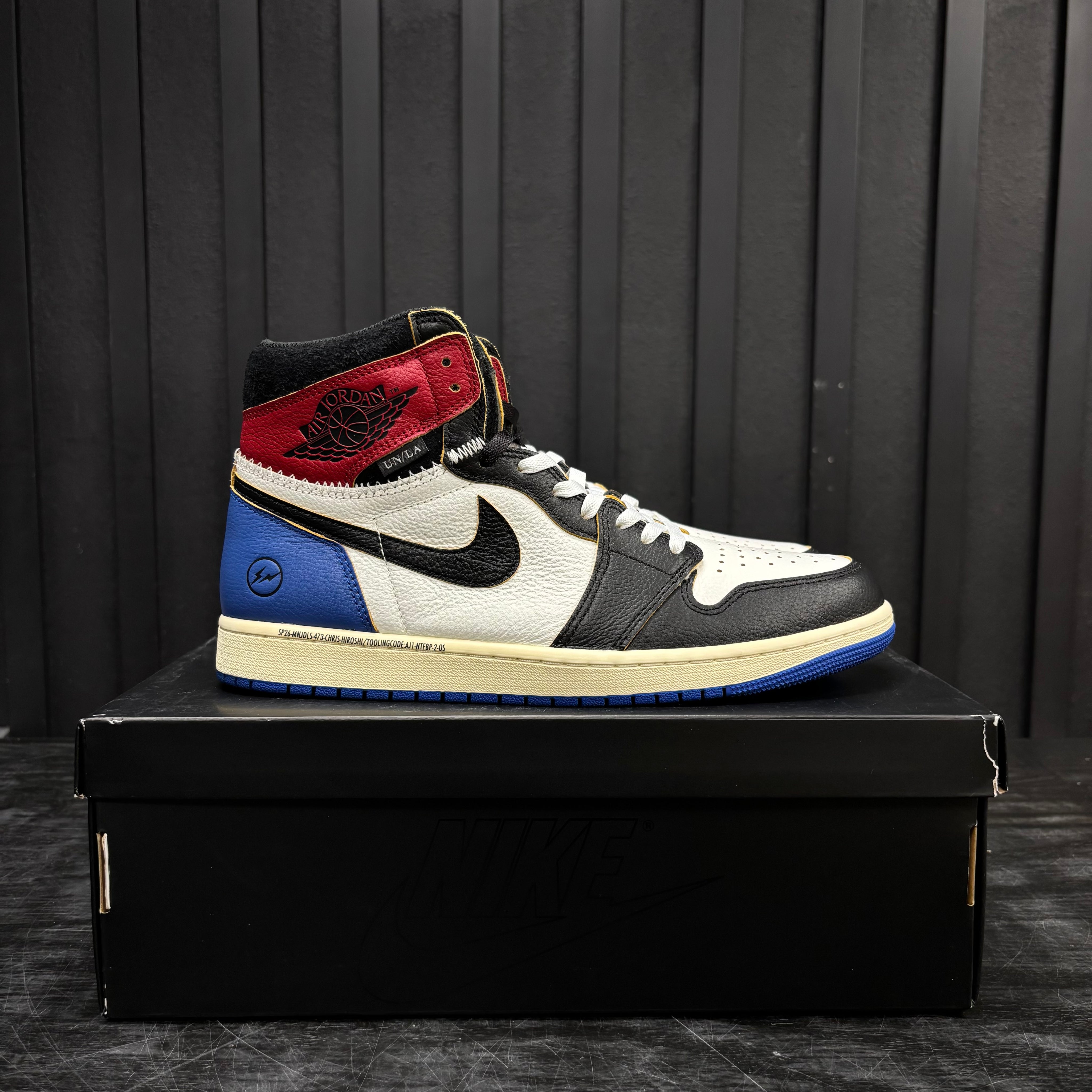 Jordan 1 Retro High OG SP Fragment x Union LA Varsity Red Sport Royal - Used - 3967