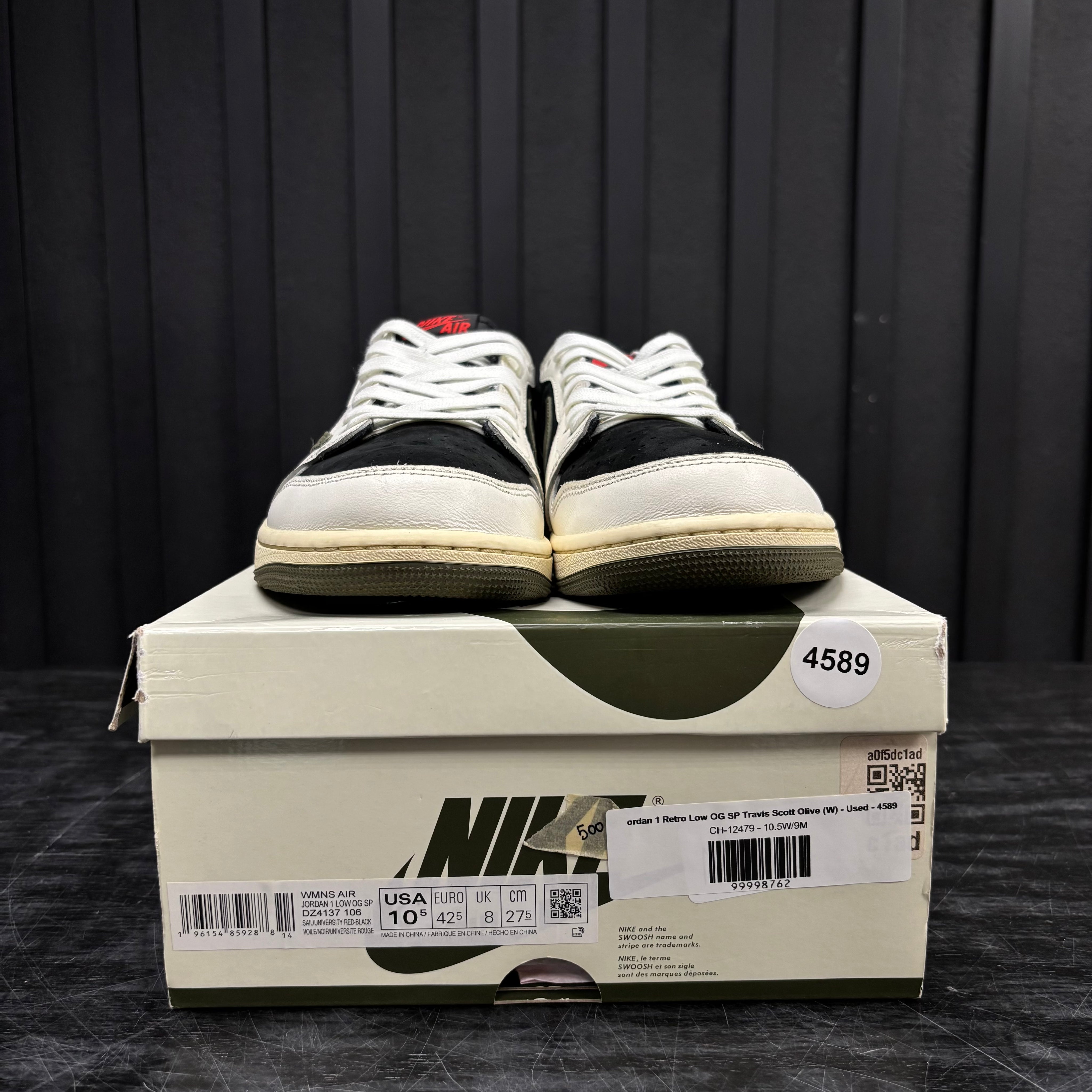 Jordan 1 Retro Low OG SP Travis Scott Olive (W) - Used - 4589