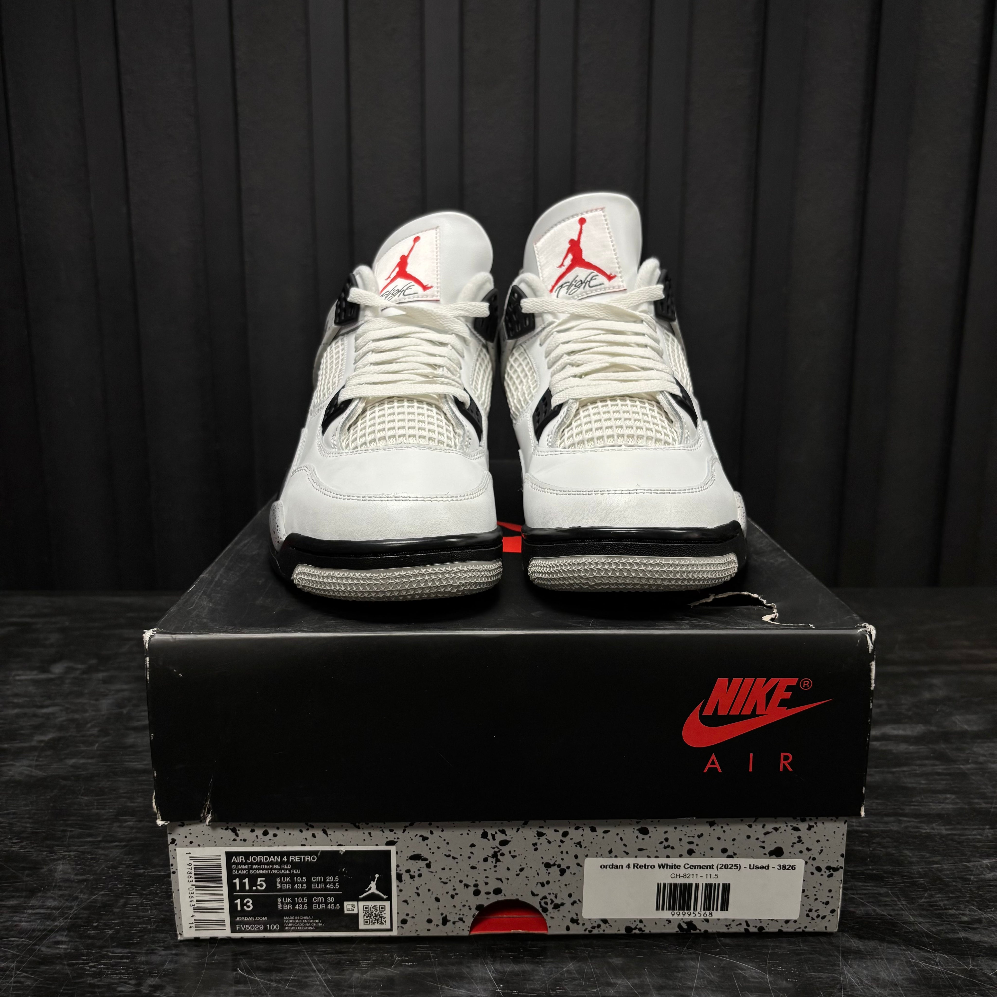Jordan 4 Retro White Cement (2025) - Used - 3826