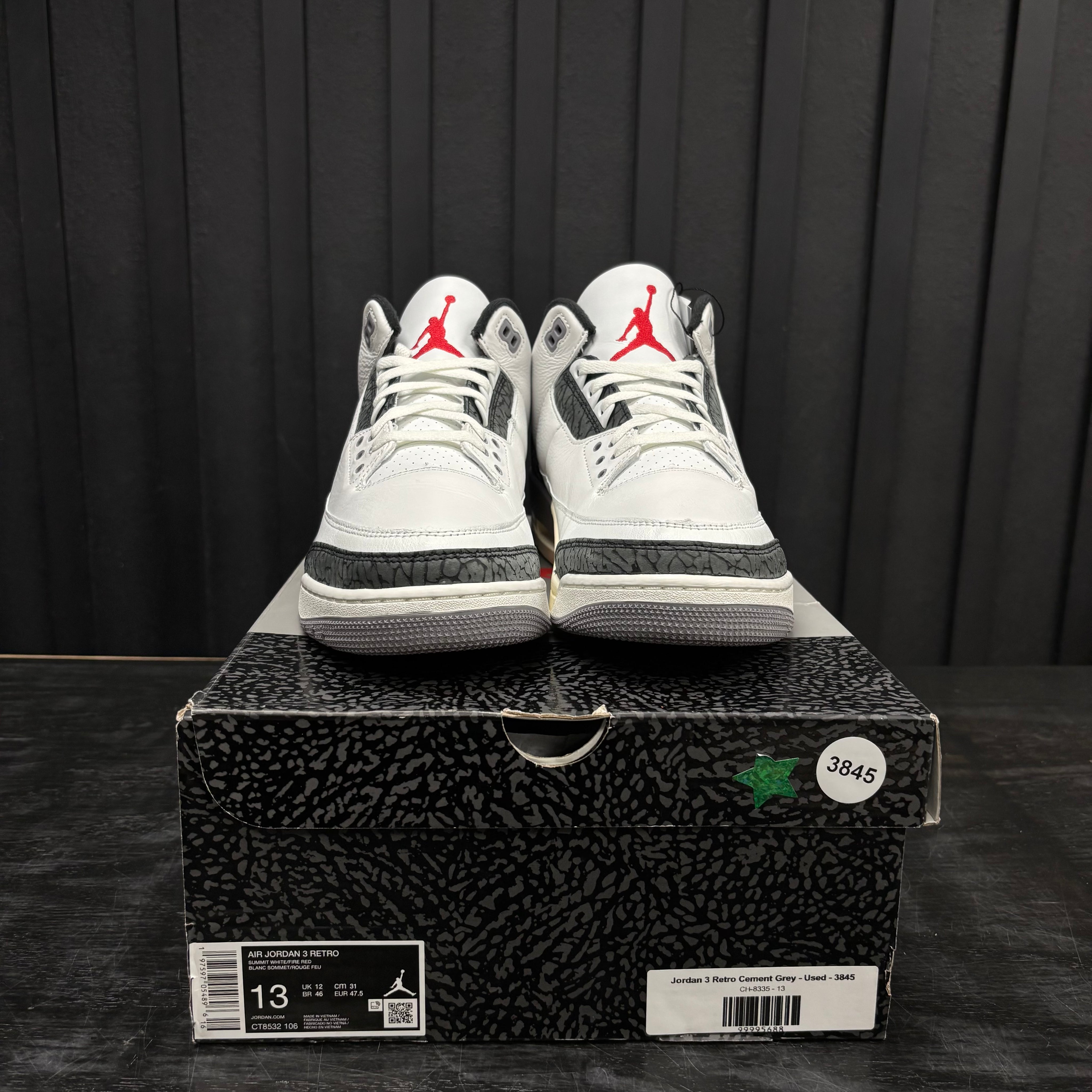 Jordan 3 Retro Cement Grey - Used - 3845