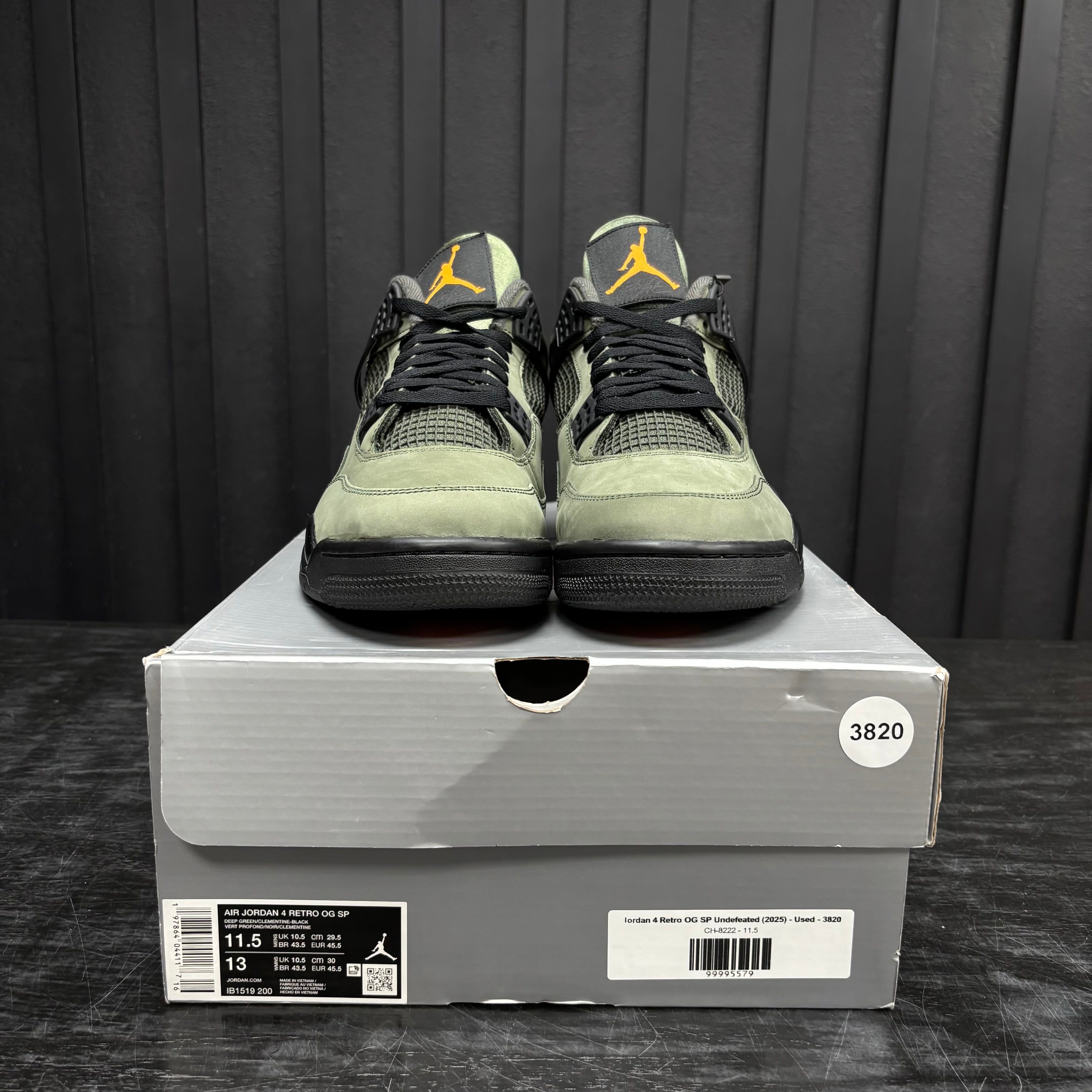 Jordan 4 Retro OG SP Undefeated (2025) - Used - 3820