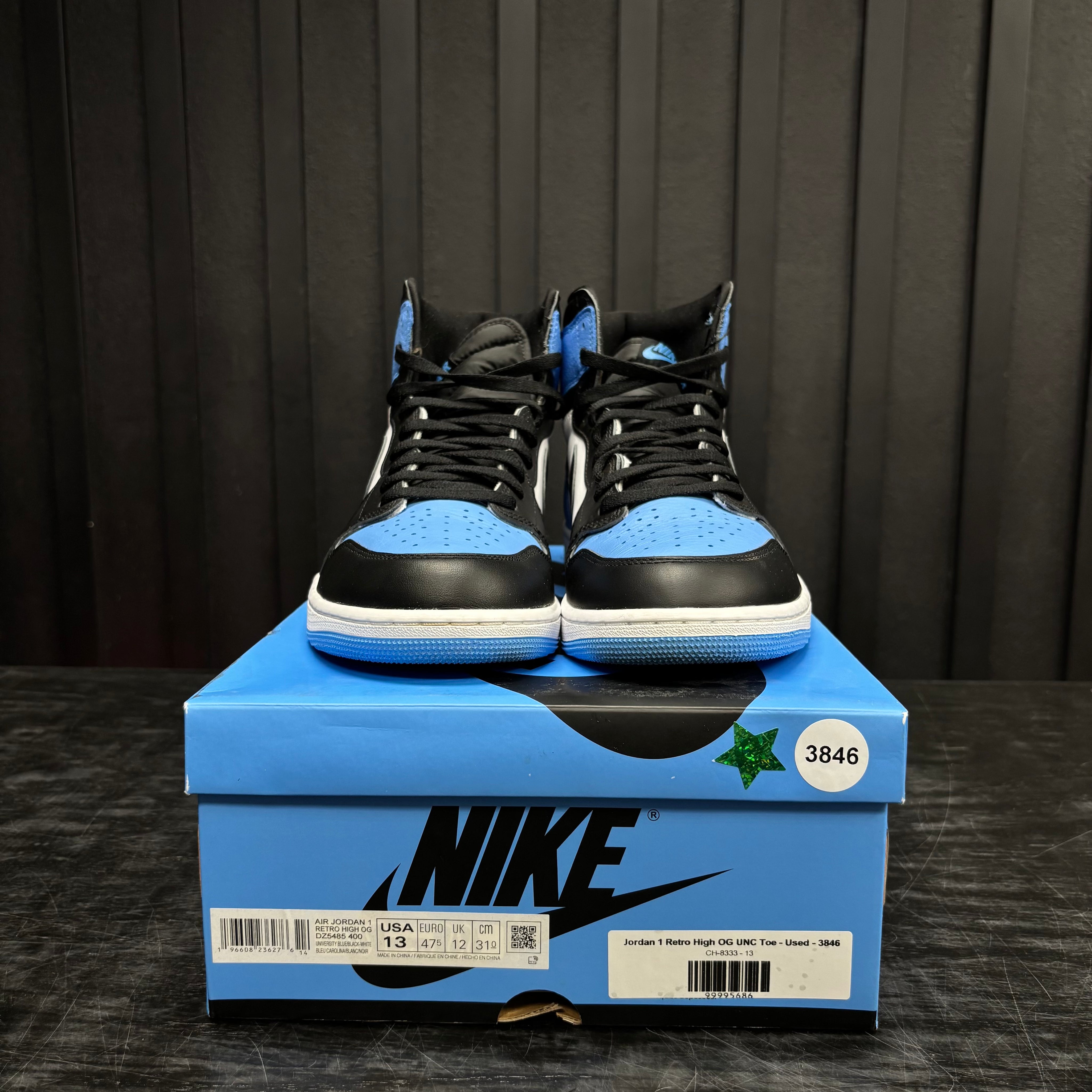 Jordan 1 Retro High OG UNC Toe - Used - 3846