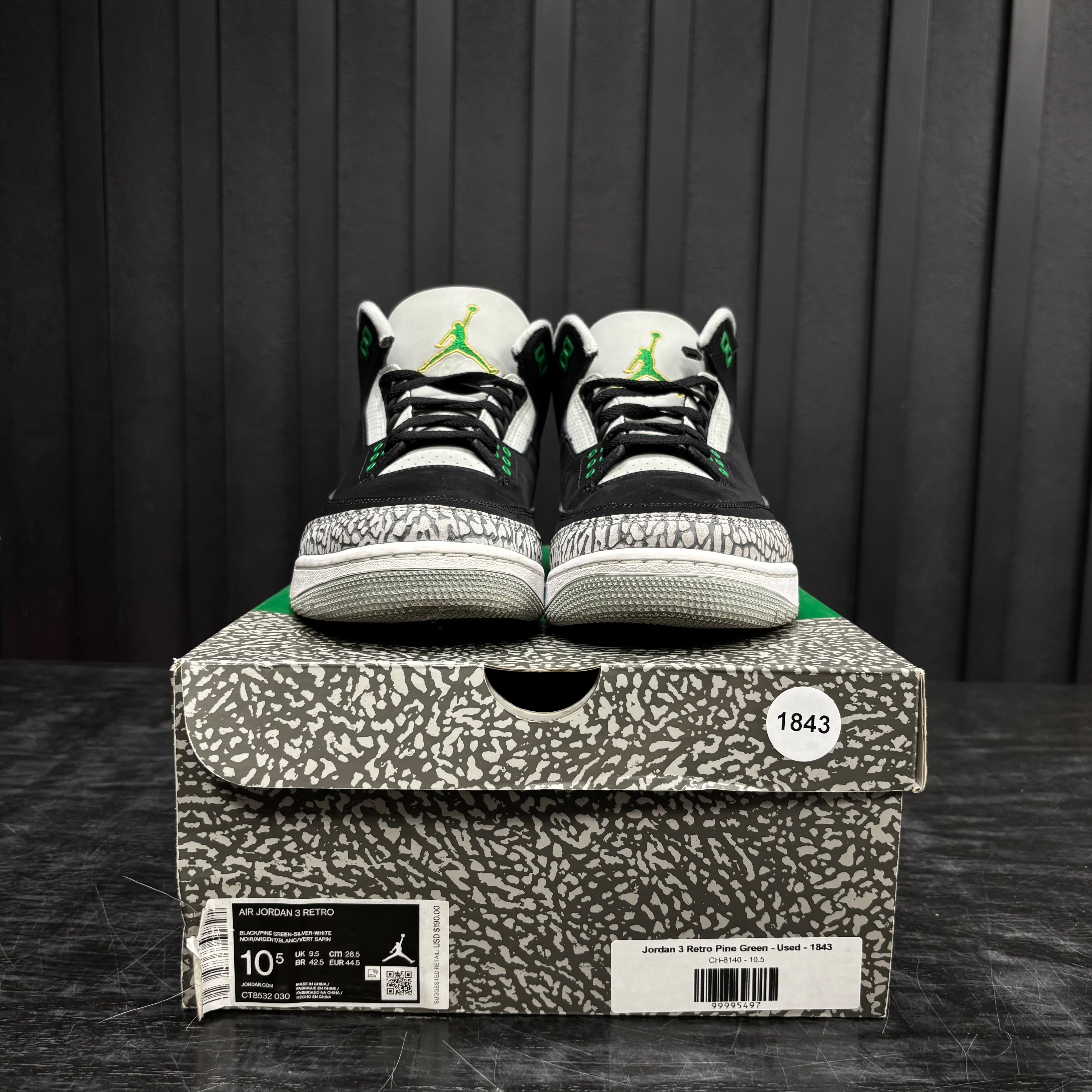 Jordan 3 Retro Pine Green - Used - 1843