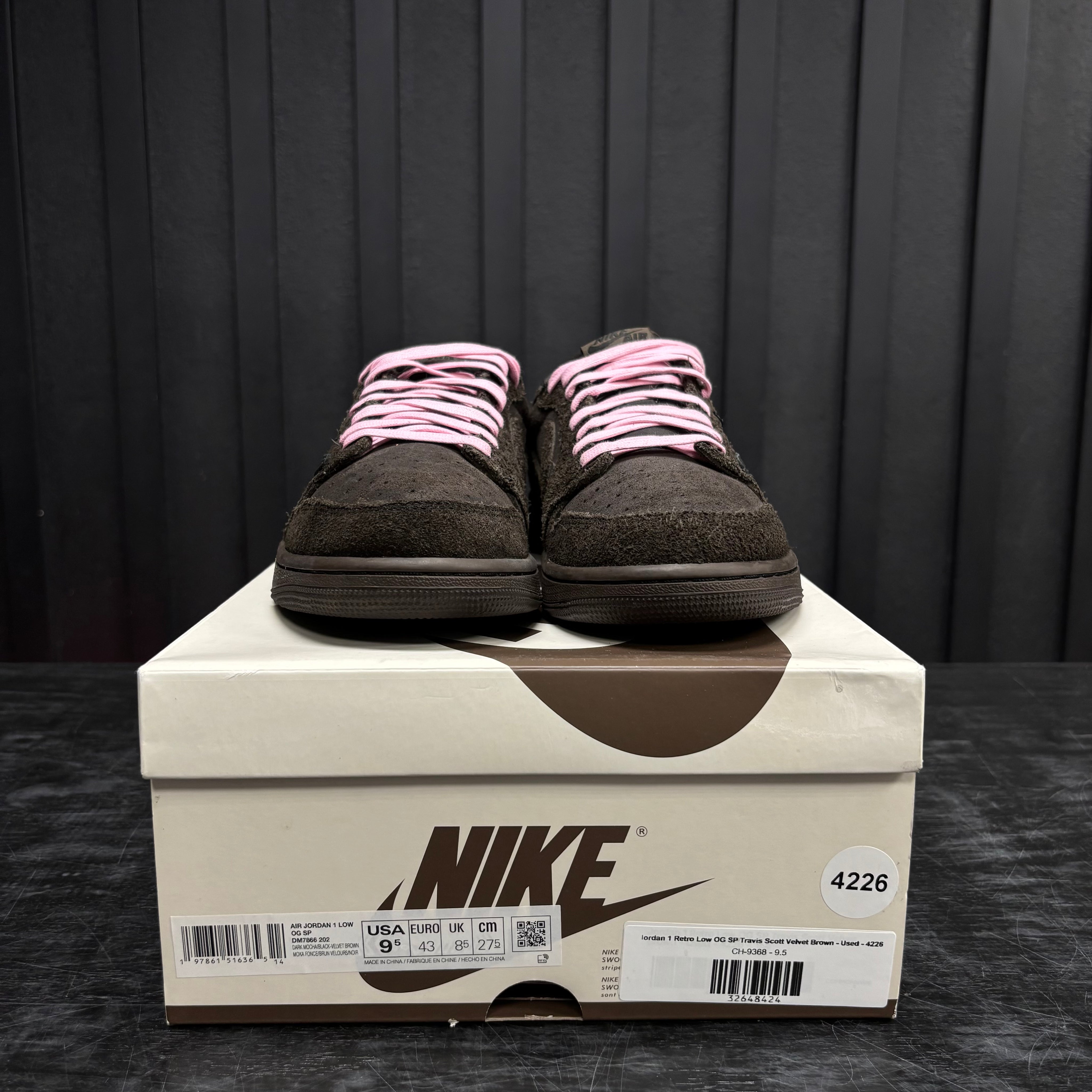 Jordan 1 Retro Low OG SP Travis Scott Velvet Brown - Used - 4226