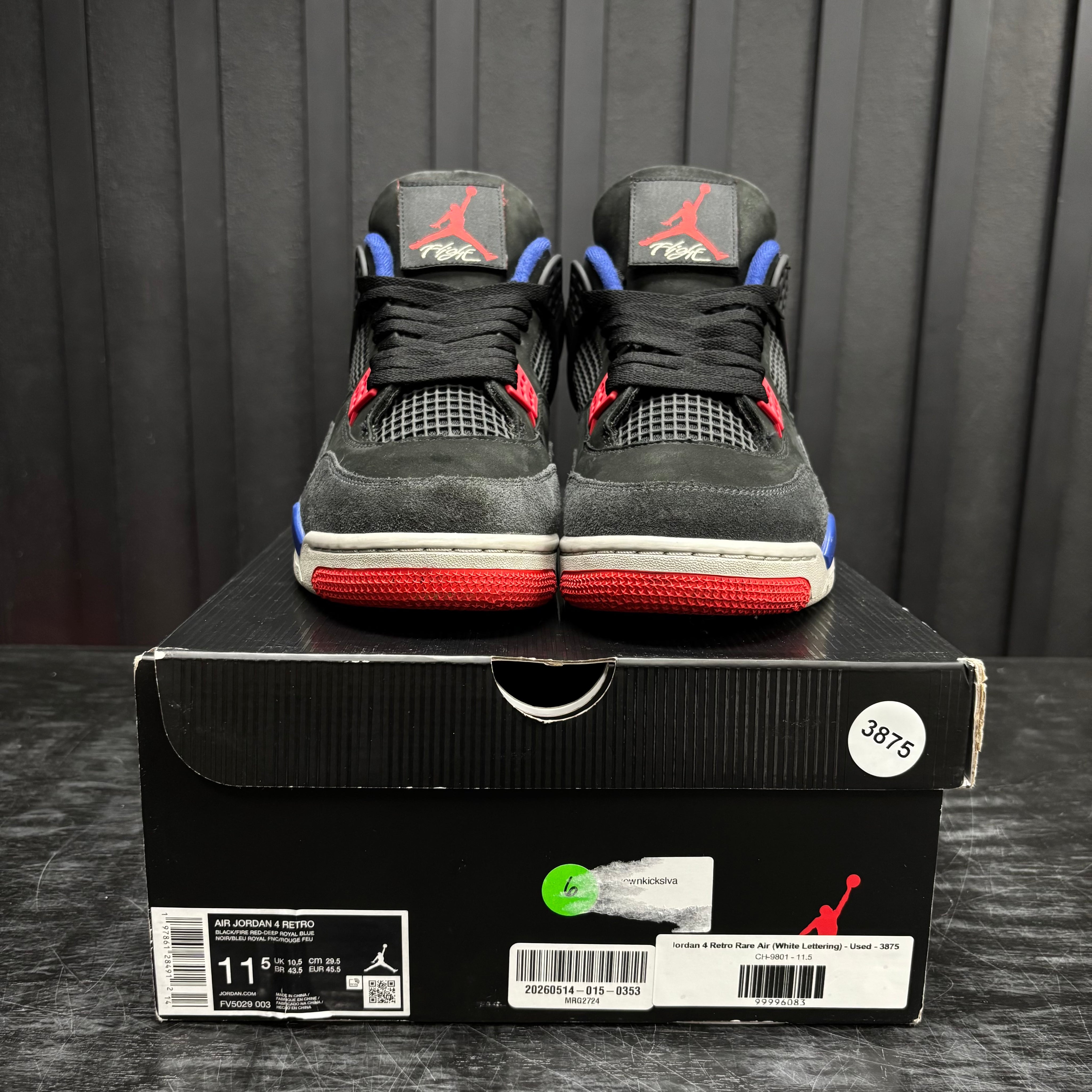 Jordan 4 Retro Rare Air (White Lettering) - Used - 3875