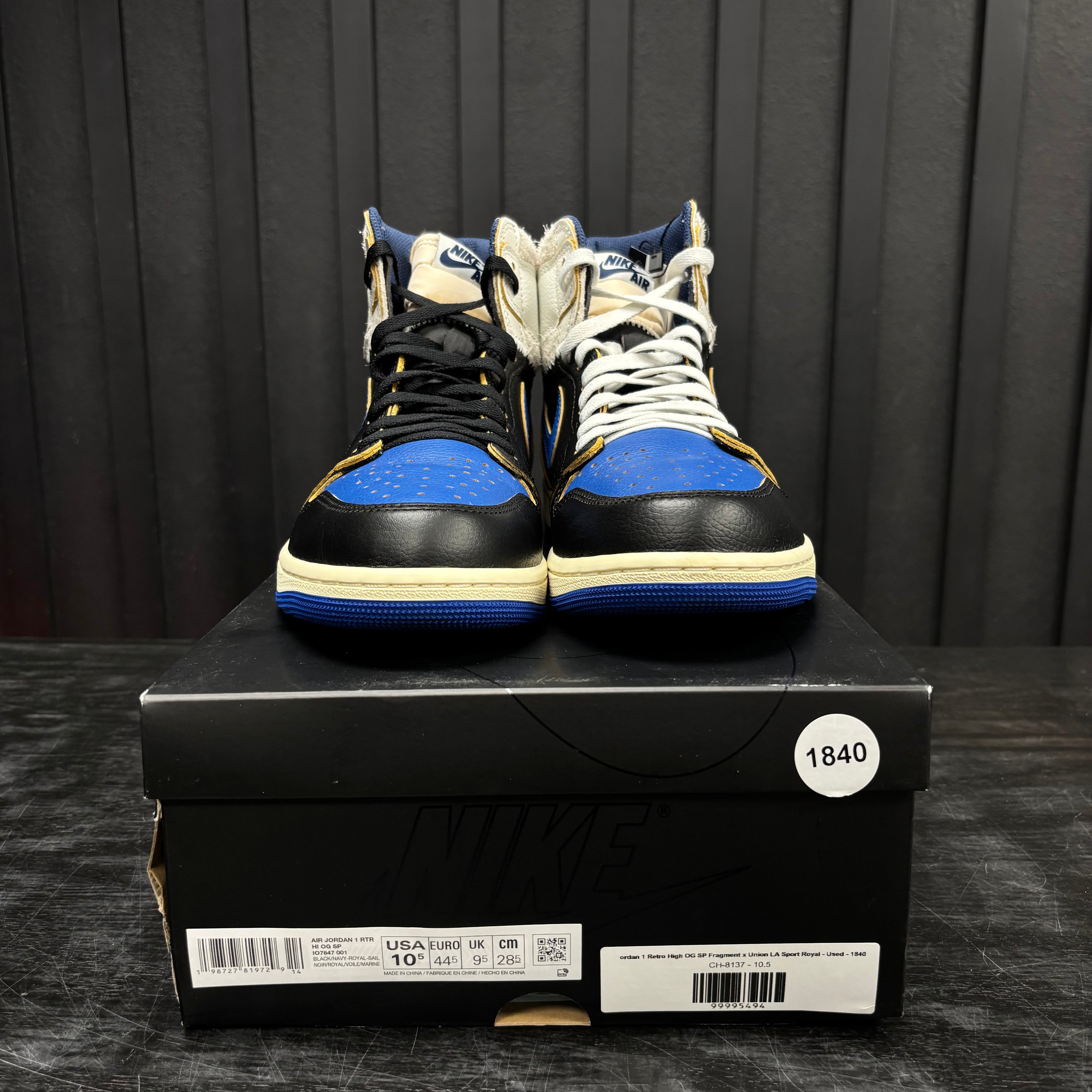 Jordan 1 Retro High OG SP Fragment x Union LA Sport Royal - Used - 1840