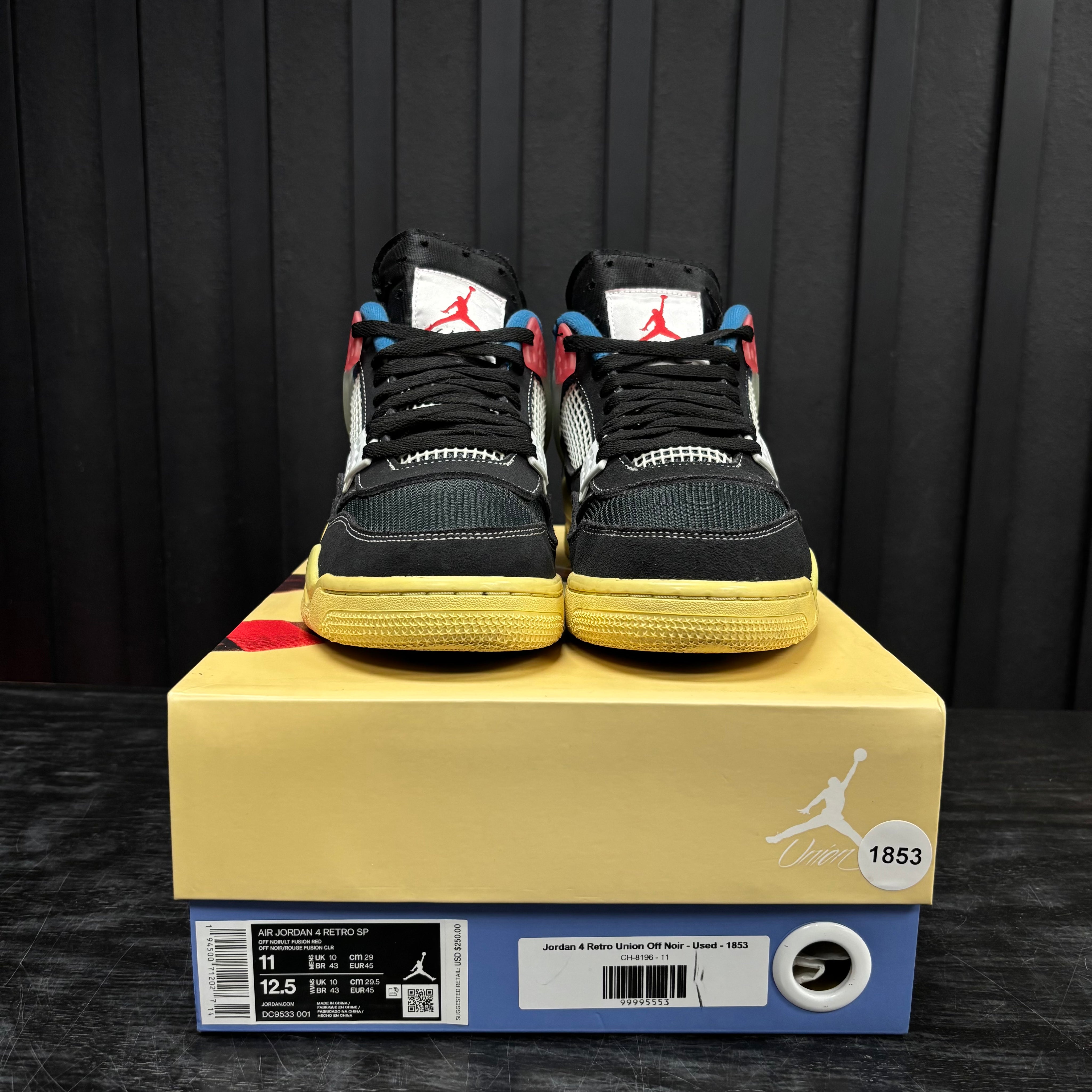 Jordan 4 Retro Union Off Noir - Used - 1853