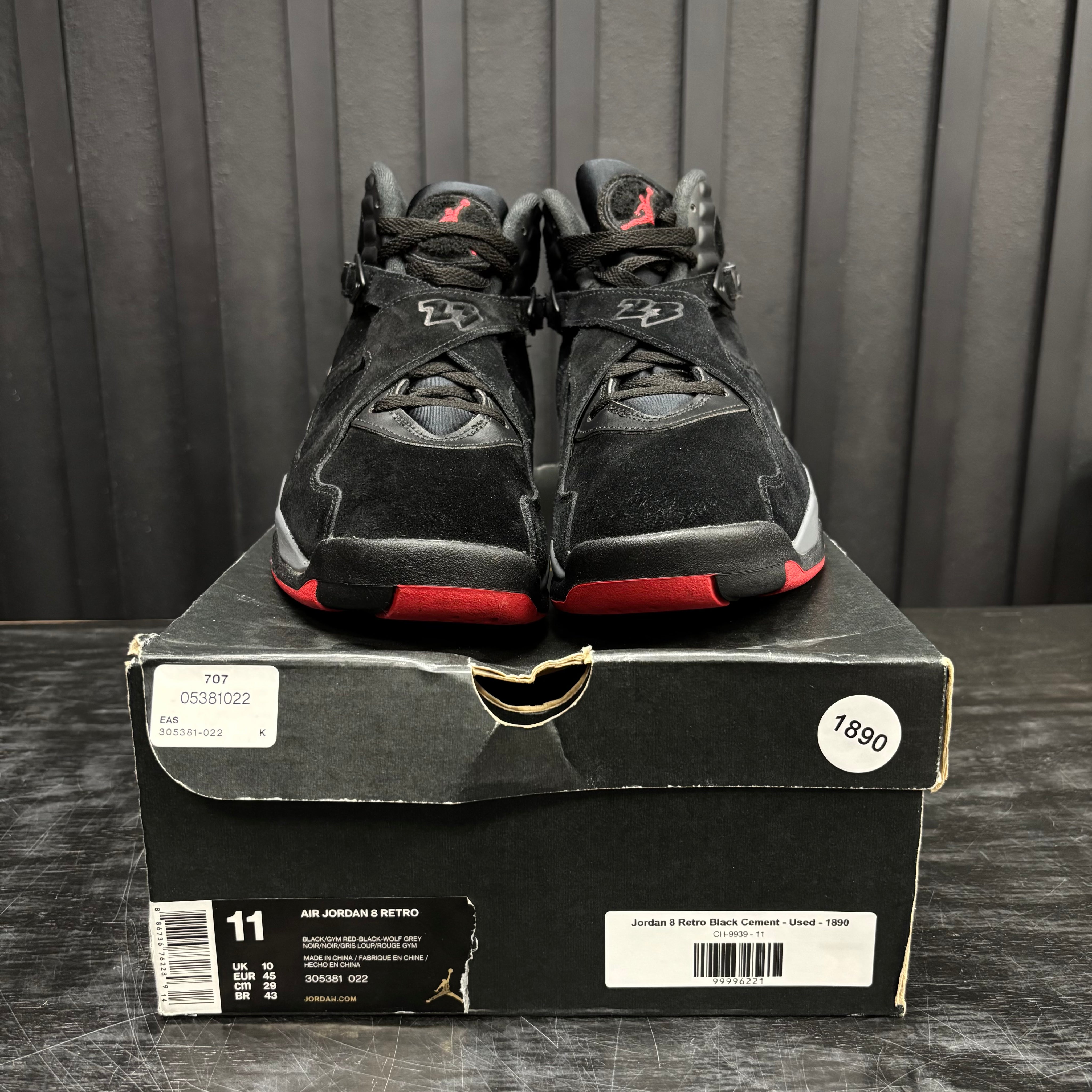 Jordan 8 Retro Black Cement - Used - 1890