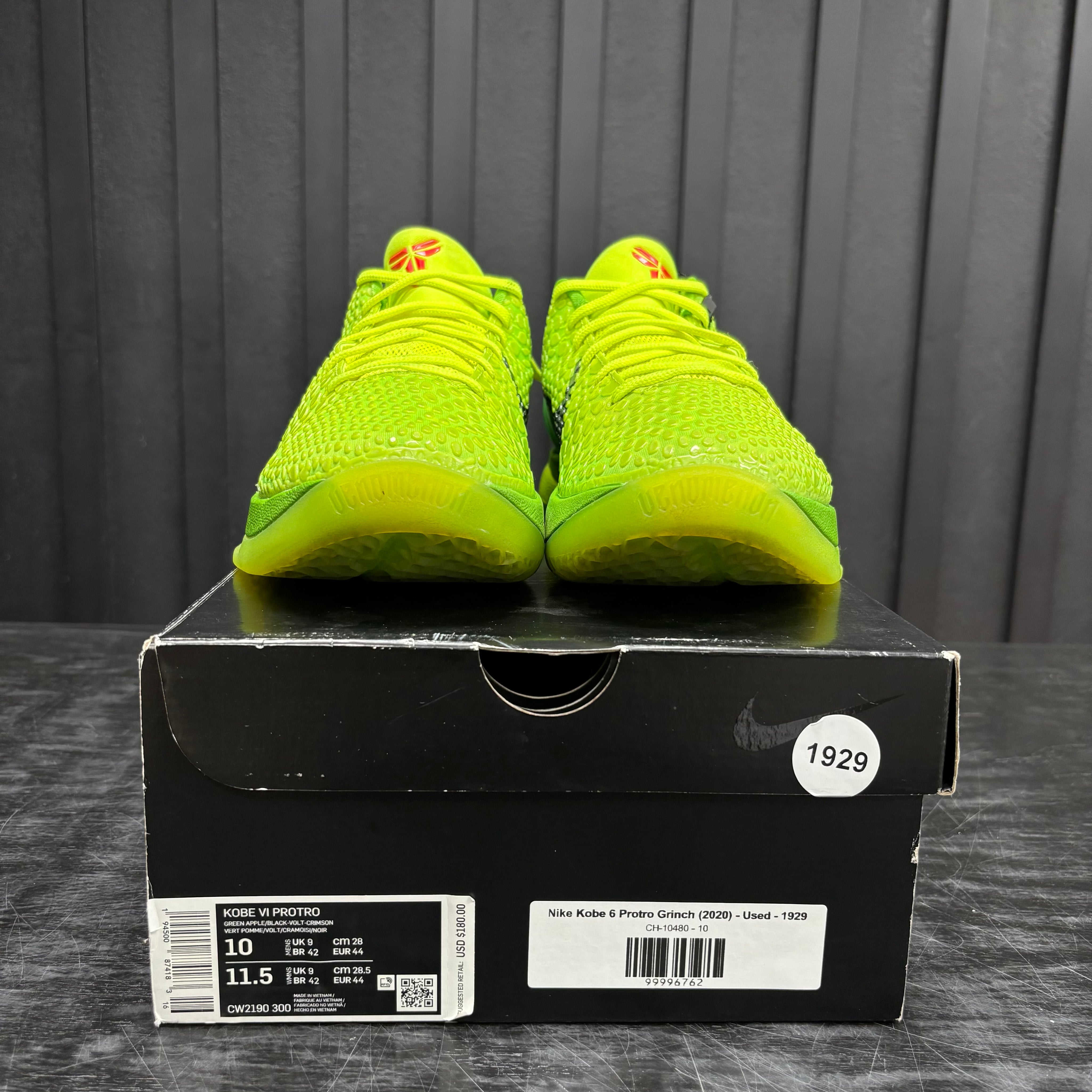 Nike Kobe 6 Protro Grinch (2020) - Used - 1929