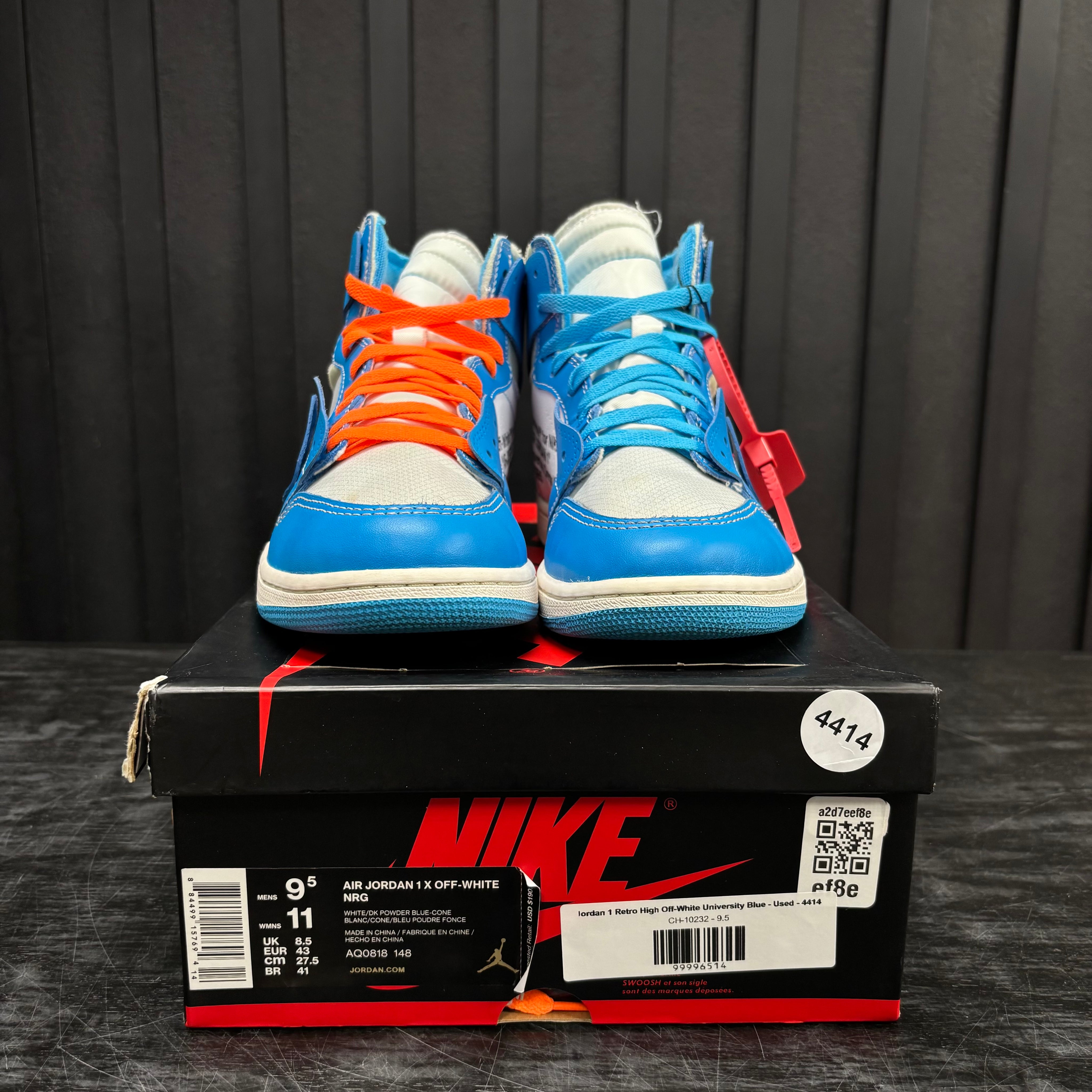 Jordan 1 Retro High Off-White University Blue - Used - 4414