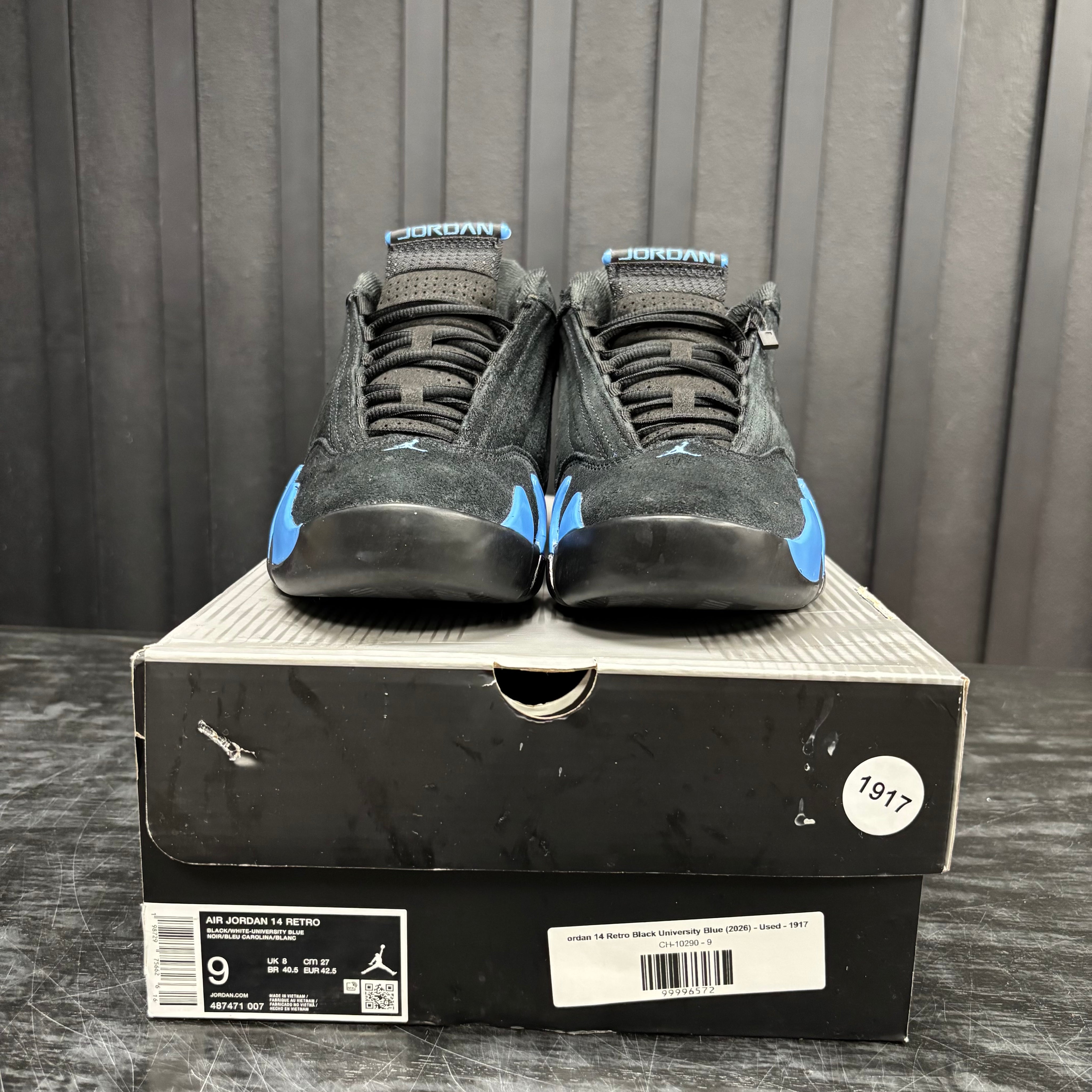 Jordan 14 Retro Black University Blue (2026) - Used - 1917